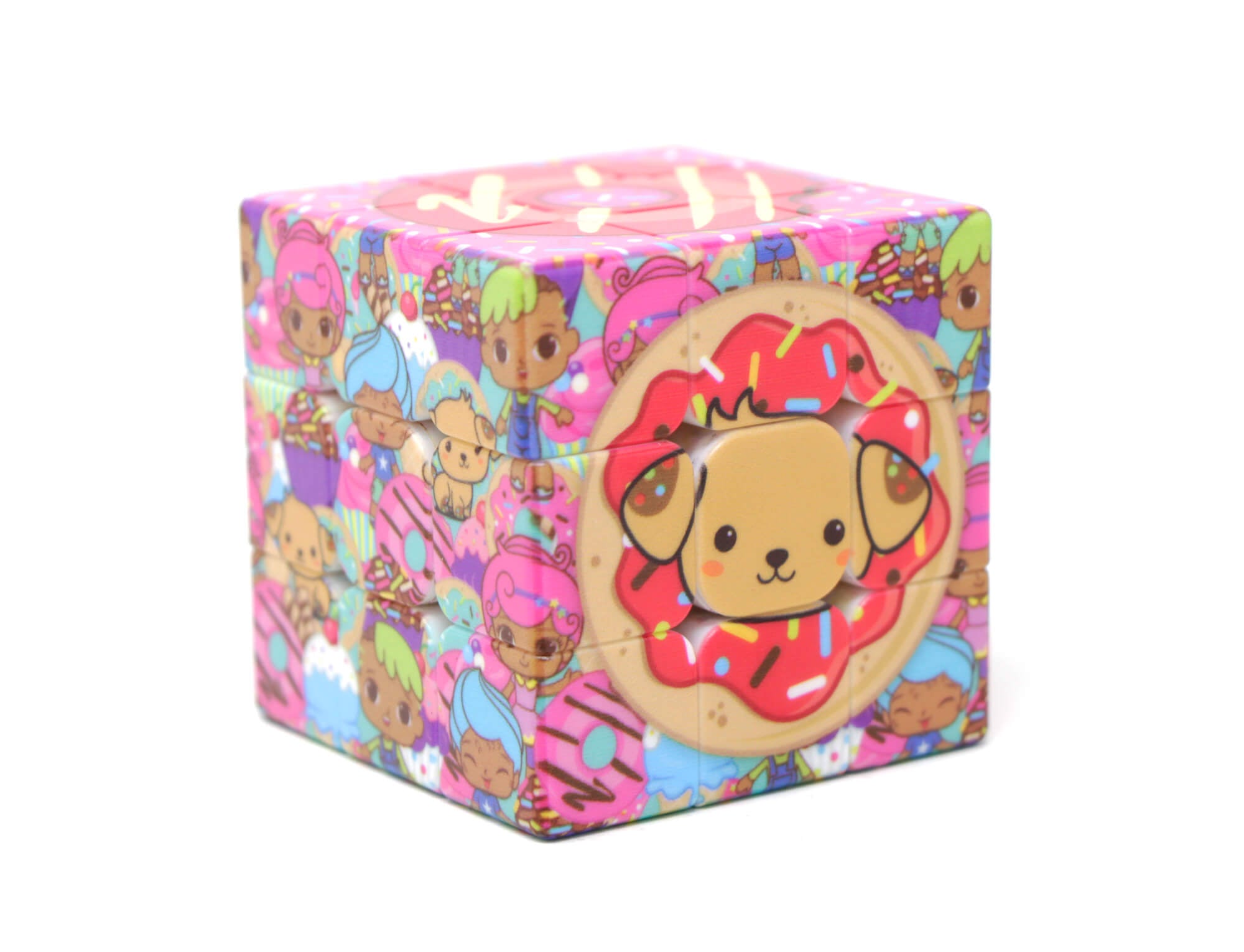 Cubo Mágico Os Chocolix — vista lateral mostrando personagens da animação