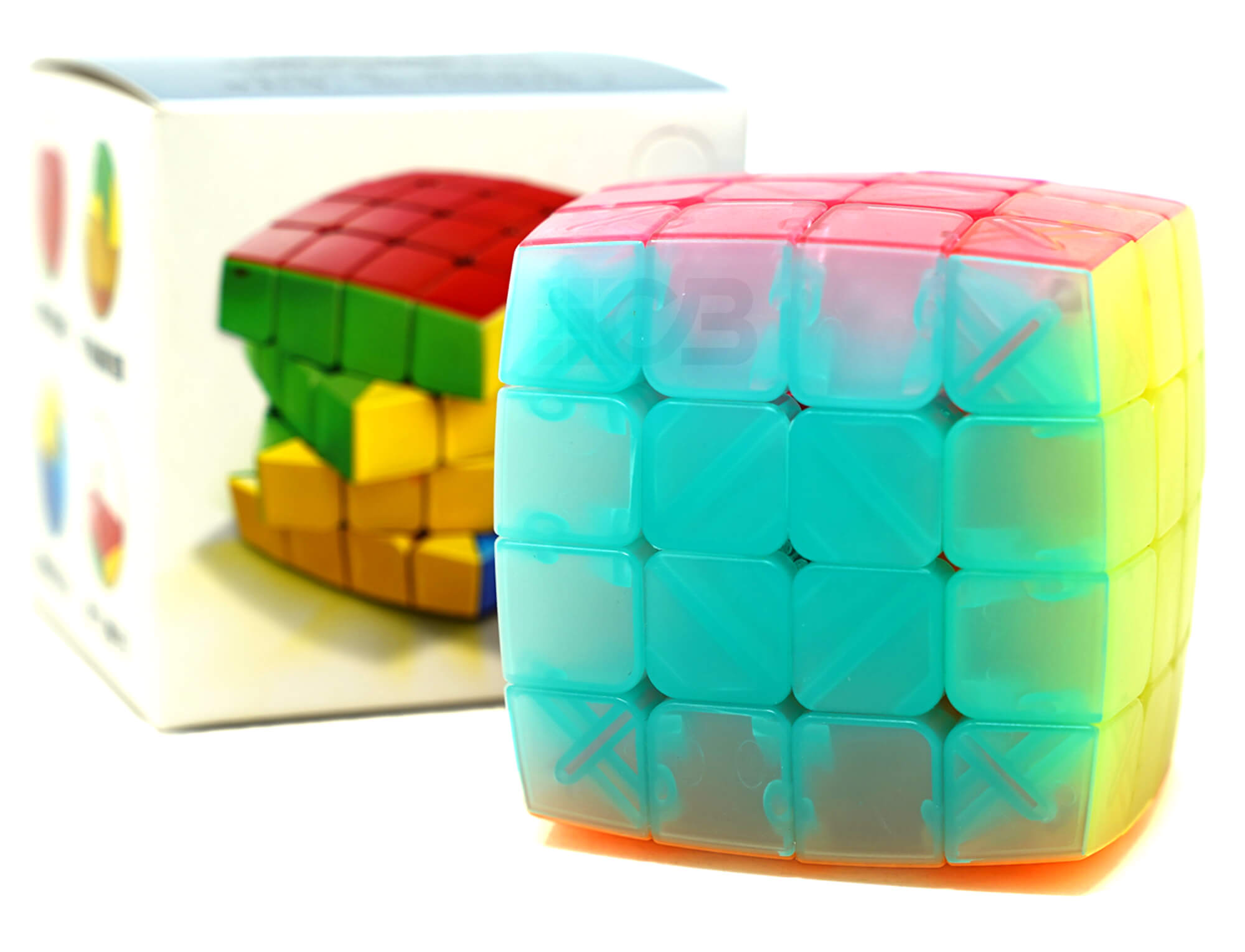 Cubo Mágico 4x4 Pillowed Jelly SengSo — ângulo lateral destacando o acabamento Jelly e o design pillowed
