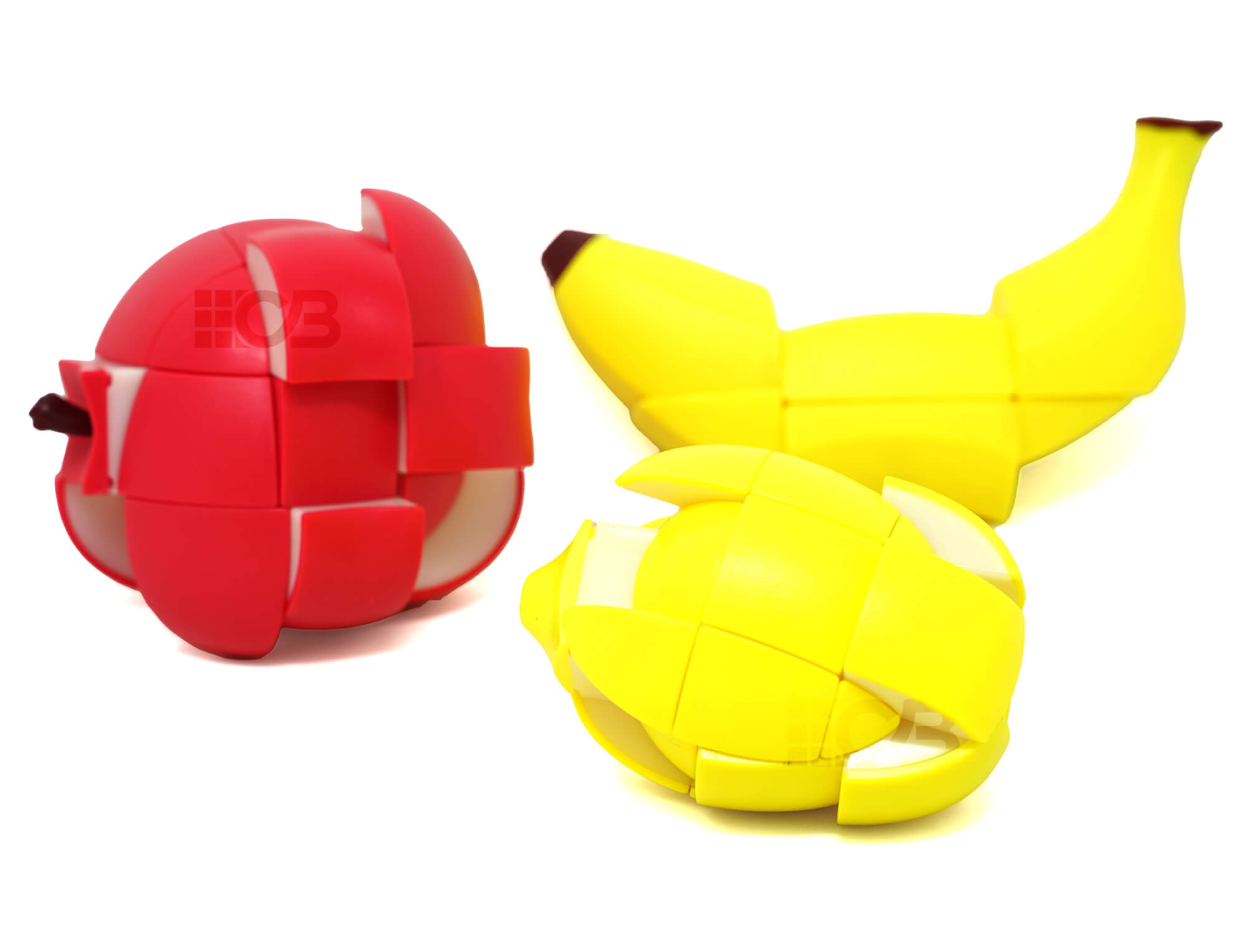 Cubo mágico formato banana Fanxin com peças coloridas stickerless