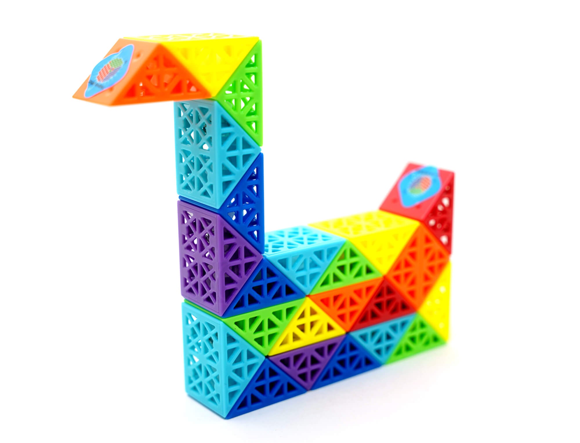Cubo Serpente Hollow Diansheng esticado em linha reta, 24 blocos multicoloridos