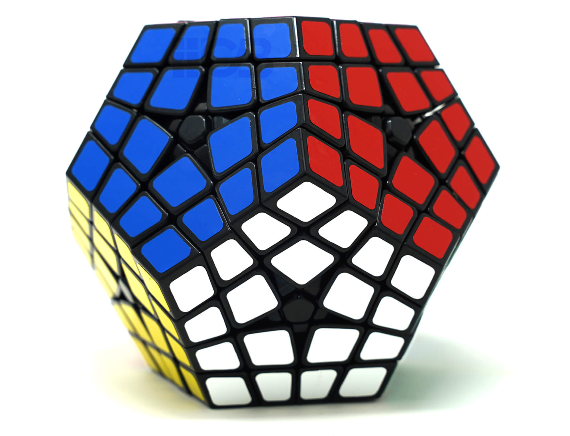 Megaminx 4x4 SengSo Tradicional visto de frente, mostrando as 12 faces dodecaédricas com adesivos coloridos