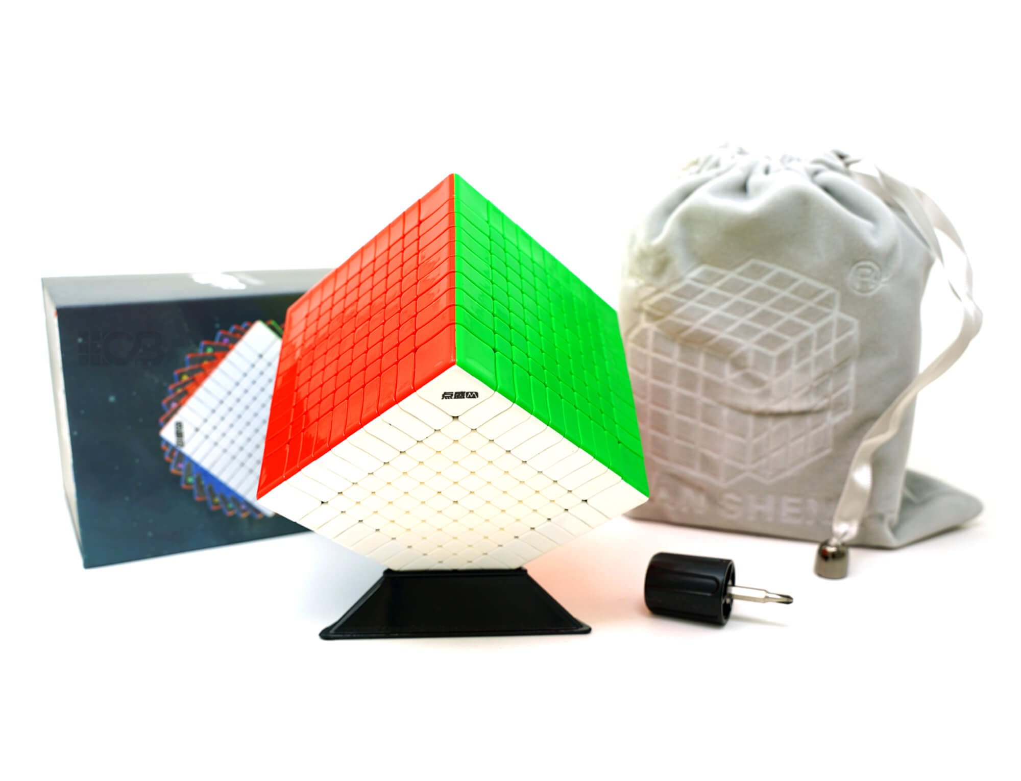 Cubo Mágico 10x10 Galaxy Diansheng — ângulo lateral mostrando a profundidade das camadas