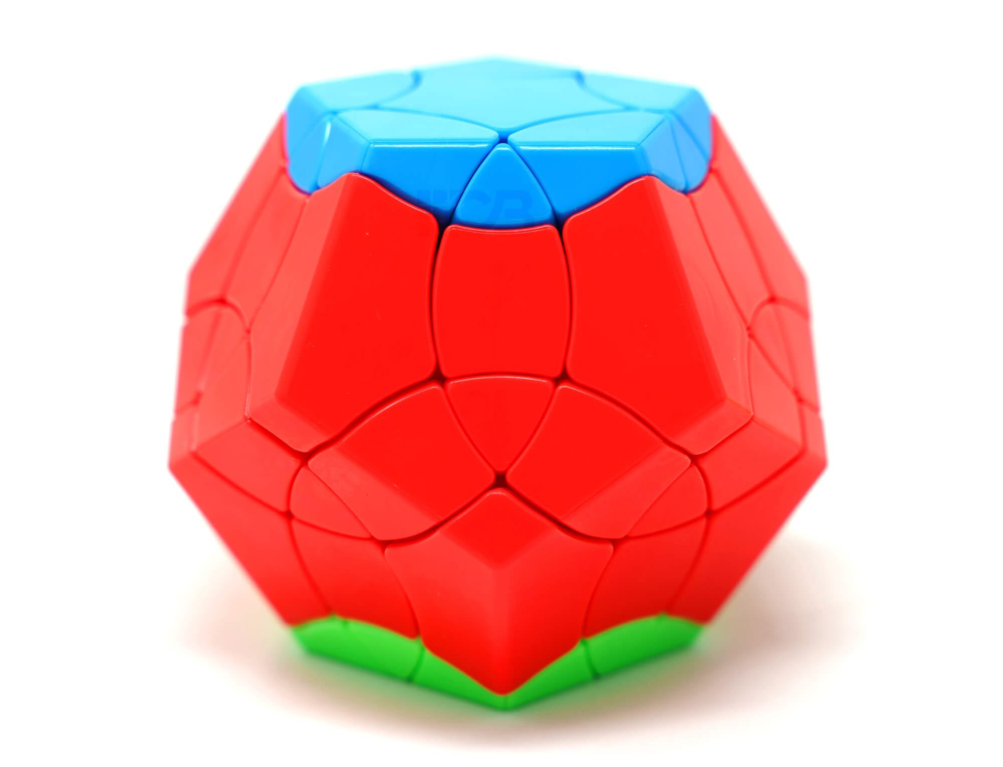 Megaminx Phoenix SengSo stickerless — vista frontal mostrando as 12 faces coloridas