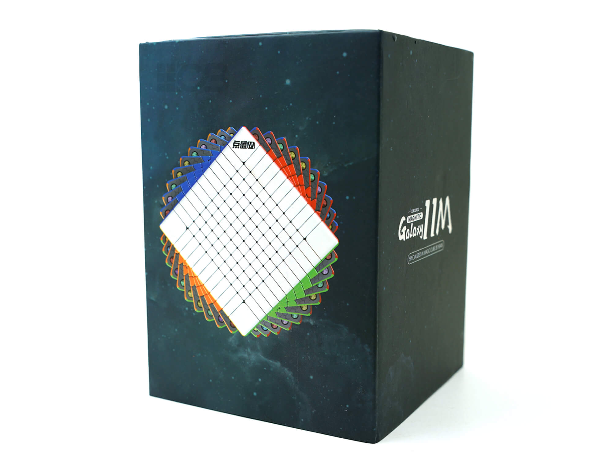 Cubo Mágico 11x11 Diansheng Galaxy Magnético — vista frontal mostrando as faces coloridas