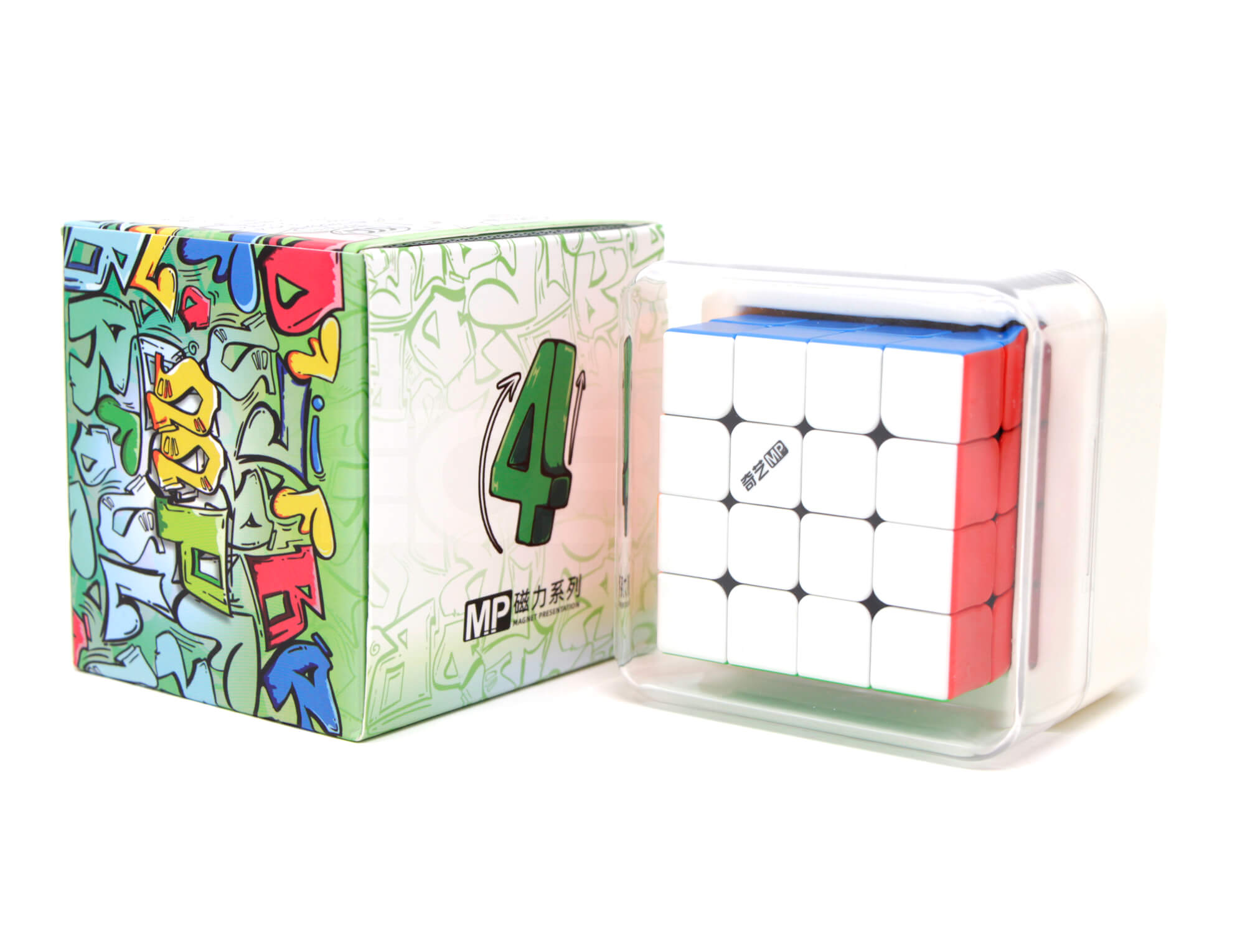 Cubo Mágico 4x4 QiYi MP — ângulo lateral mostrando as camadas coloridas