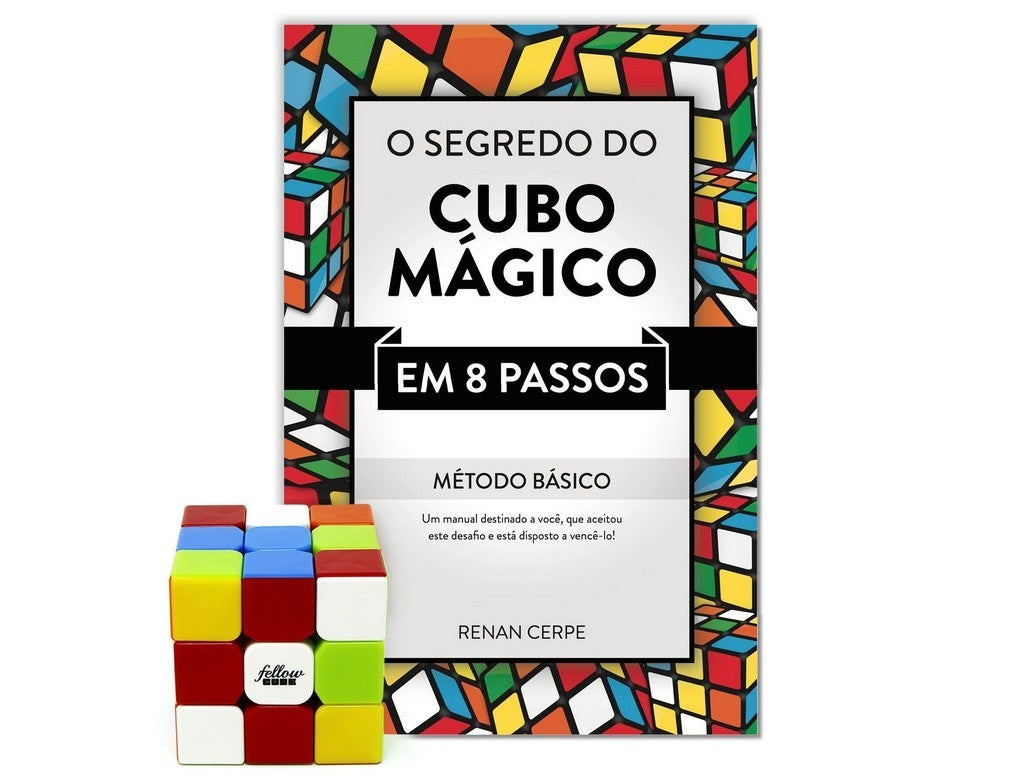 Cubo Mágico 3x3 stickerless do kit aprendiz — visão frontal com peças coloridas