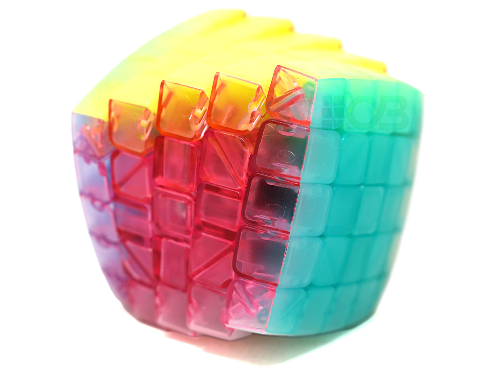 Cubo Mágico 5x5 Pillowed Jelly SengSo em acabamento stickerless translúcido com formato arredondado