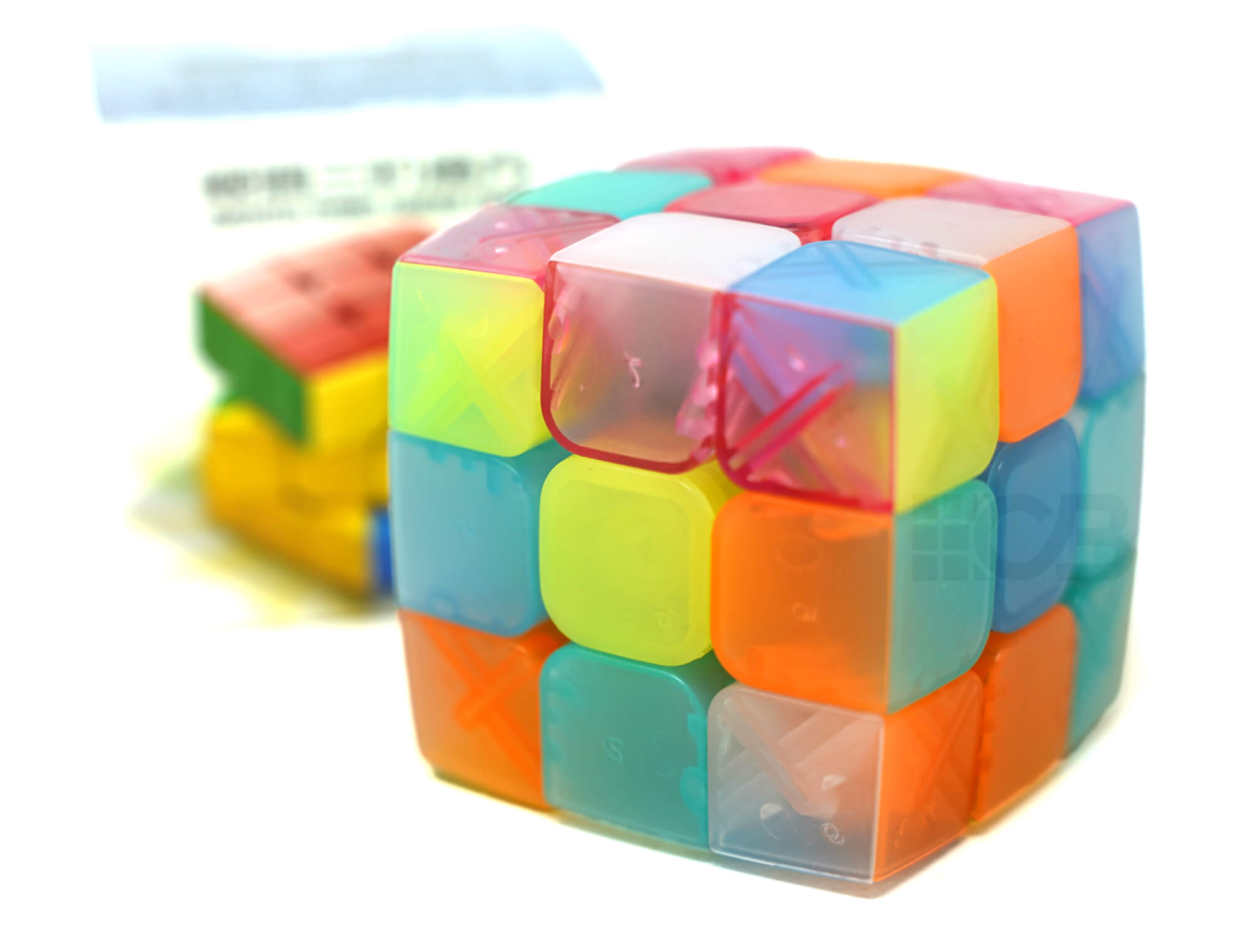 Cubo Mágico 3x3 Jelly Pillowed SengSo com acabamento semitransparente e formato arredondado, vista frontal