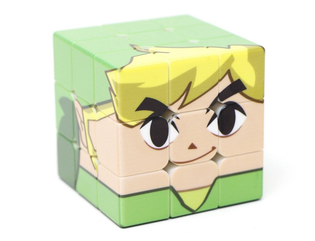 Cubo Mágico 3x3 personalizado com impressão UV do Toon Link nas seis faces, vista frontal