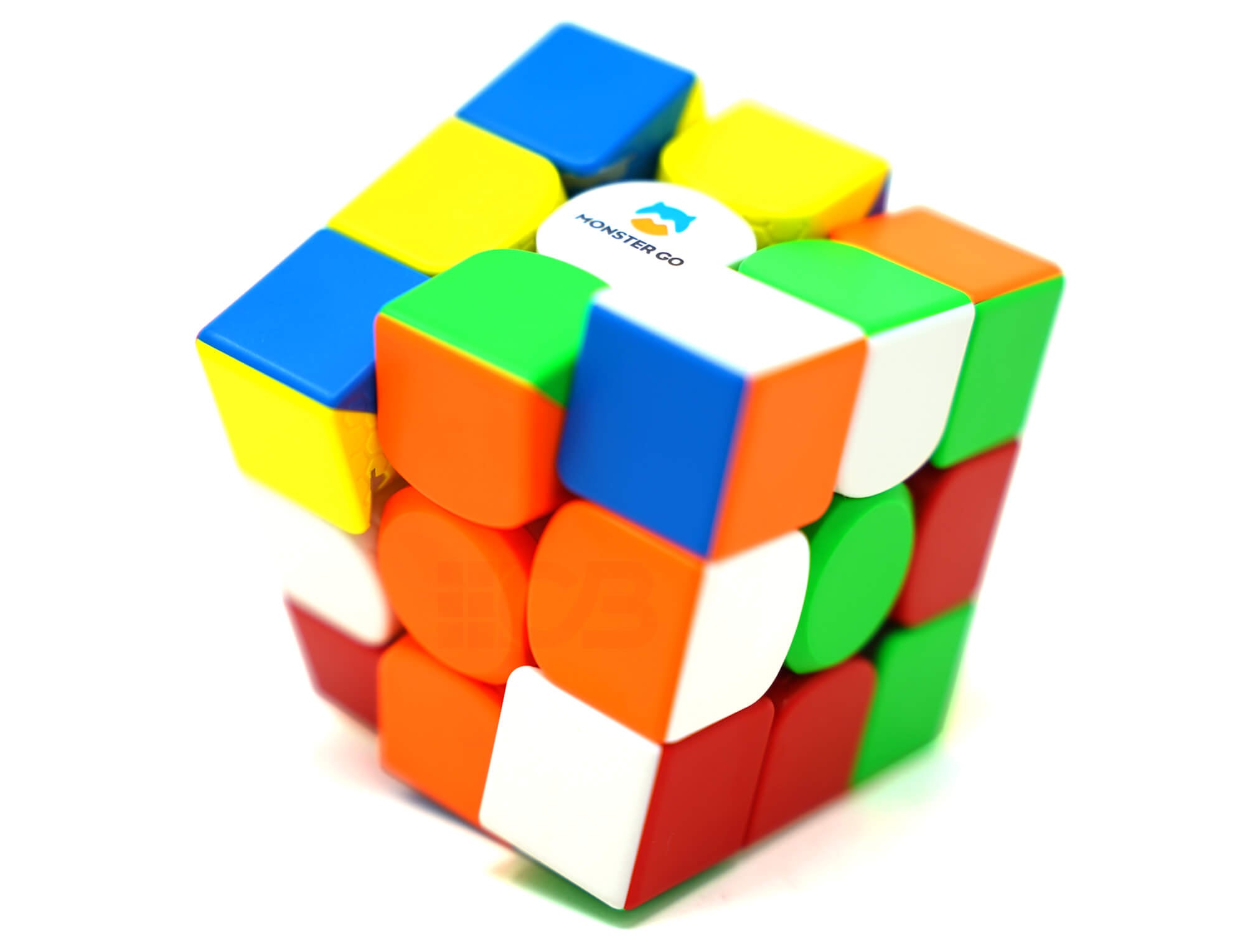 Cubo Mágico Monster Go GAN em ângulo lateral destacando o acabamento stickerless e o encaixe das peças