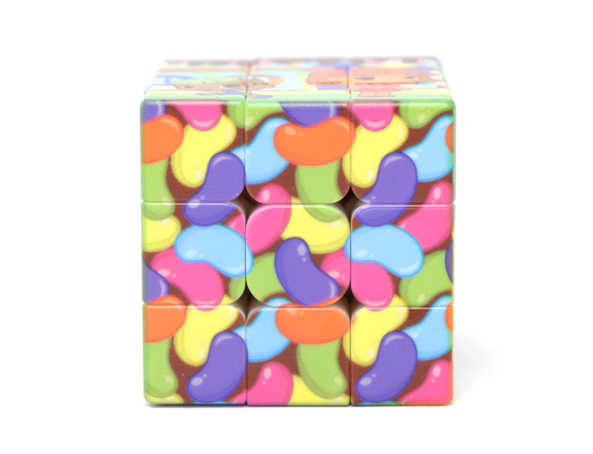 Modelo 2 do Cubo Mágico personalizado Os Chocolix sobre fundo colorido