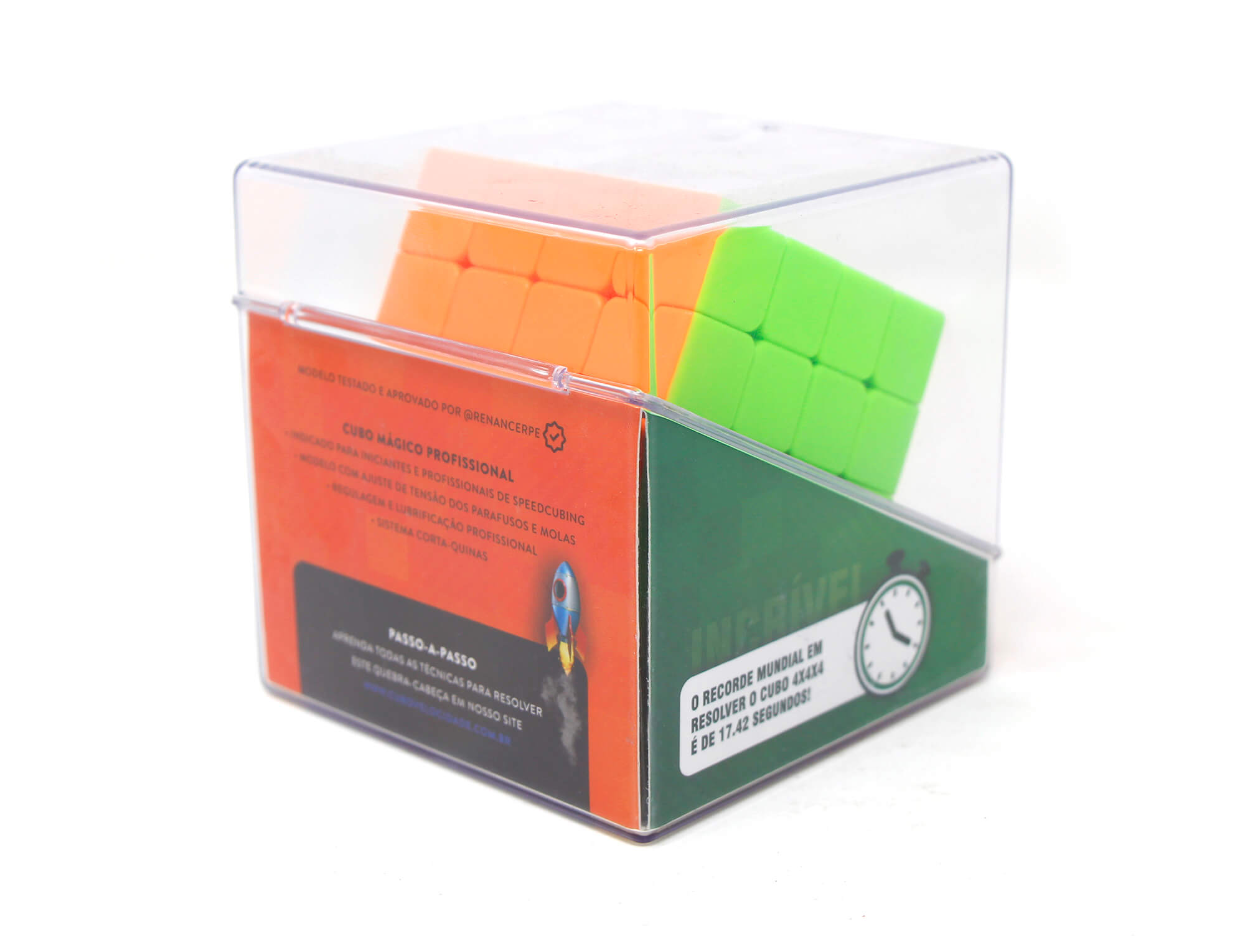 Embalagem especial do Cubo Mágico 4x4 Cuber Pro, ideal para presente