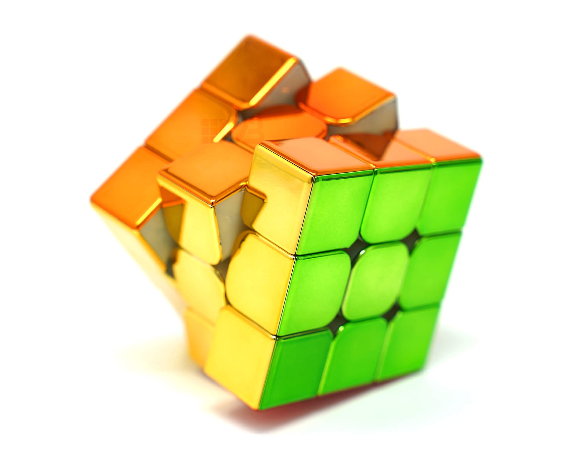 Cubo Mágico 3x3 Metálico Cyclone Boys — vista frontal com acabamento brilhante nas seis faces