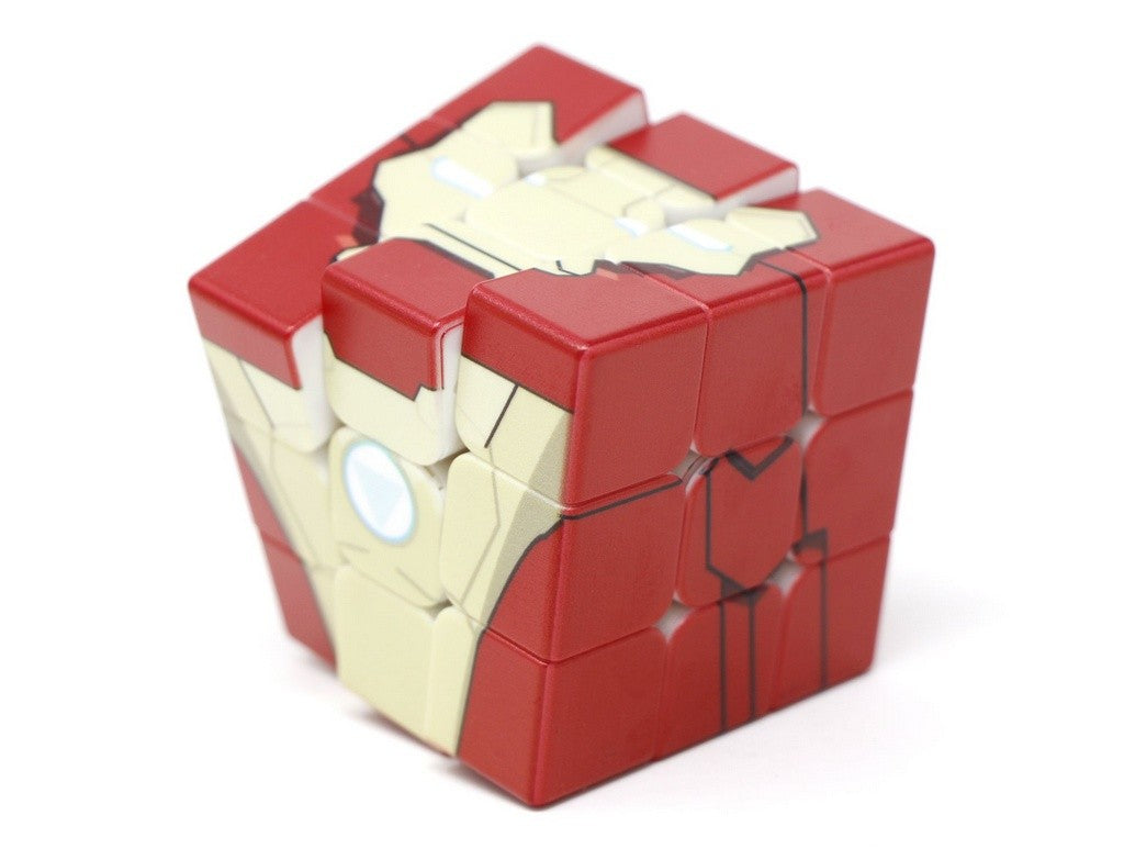 Cubo Mágico 3x3 Personalizado Homem de Ferro com impressão UV nas seis faces, vista frontal