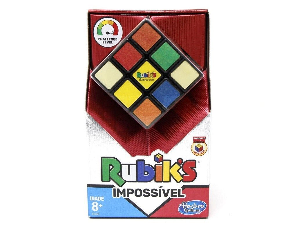 Vista frontal do Cubo Mágico Impossible Rubik's mostrando efeito de mudança de cor nas faces