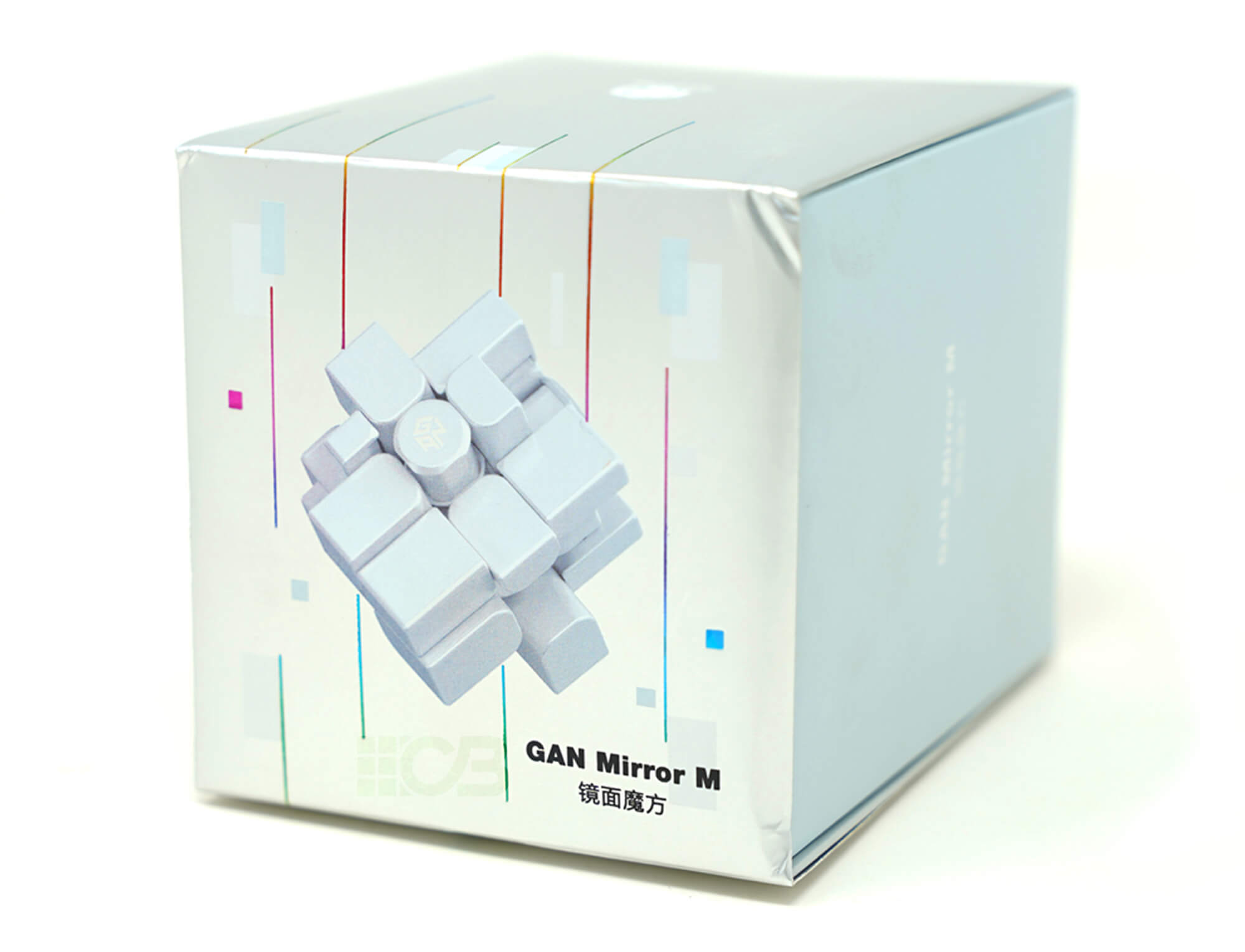Mirror Blocks 3x3 GAN roxo UV magnético — ângulo superior destacando a geometria irregular das peças