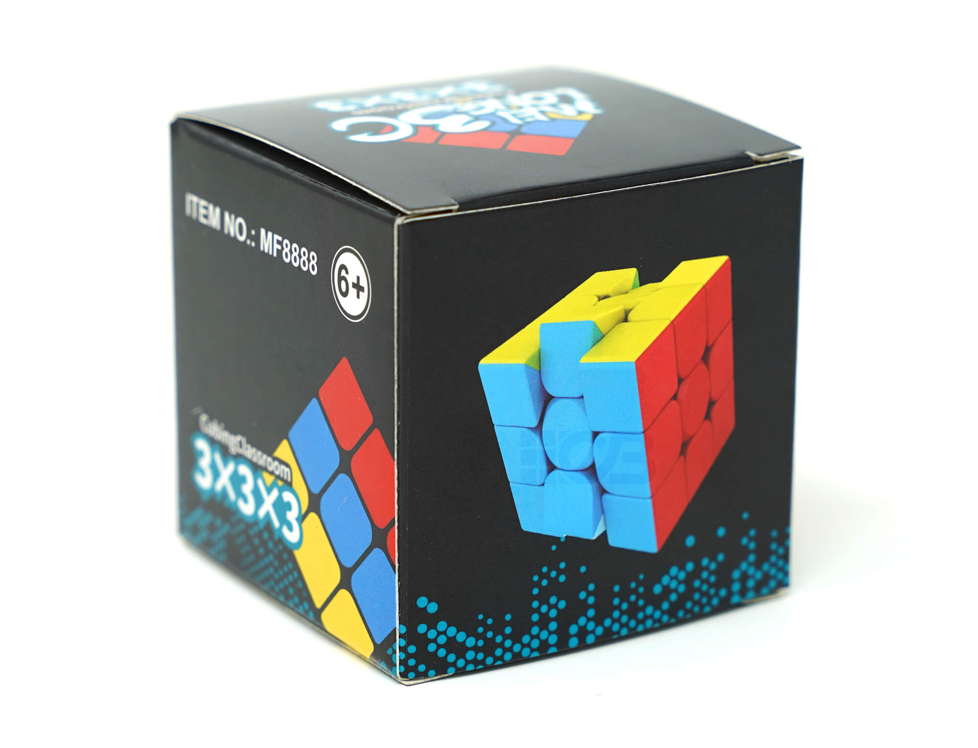 Cubo Mágico 3x3 MoYu Meilong 3C stickerless visto de frente com as seis faces coloridas