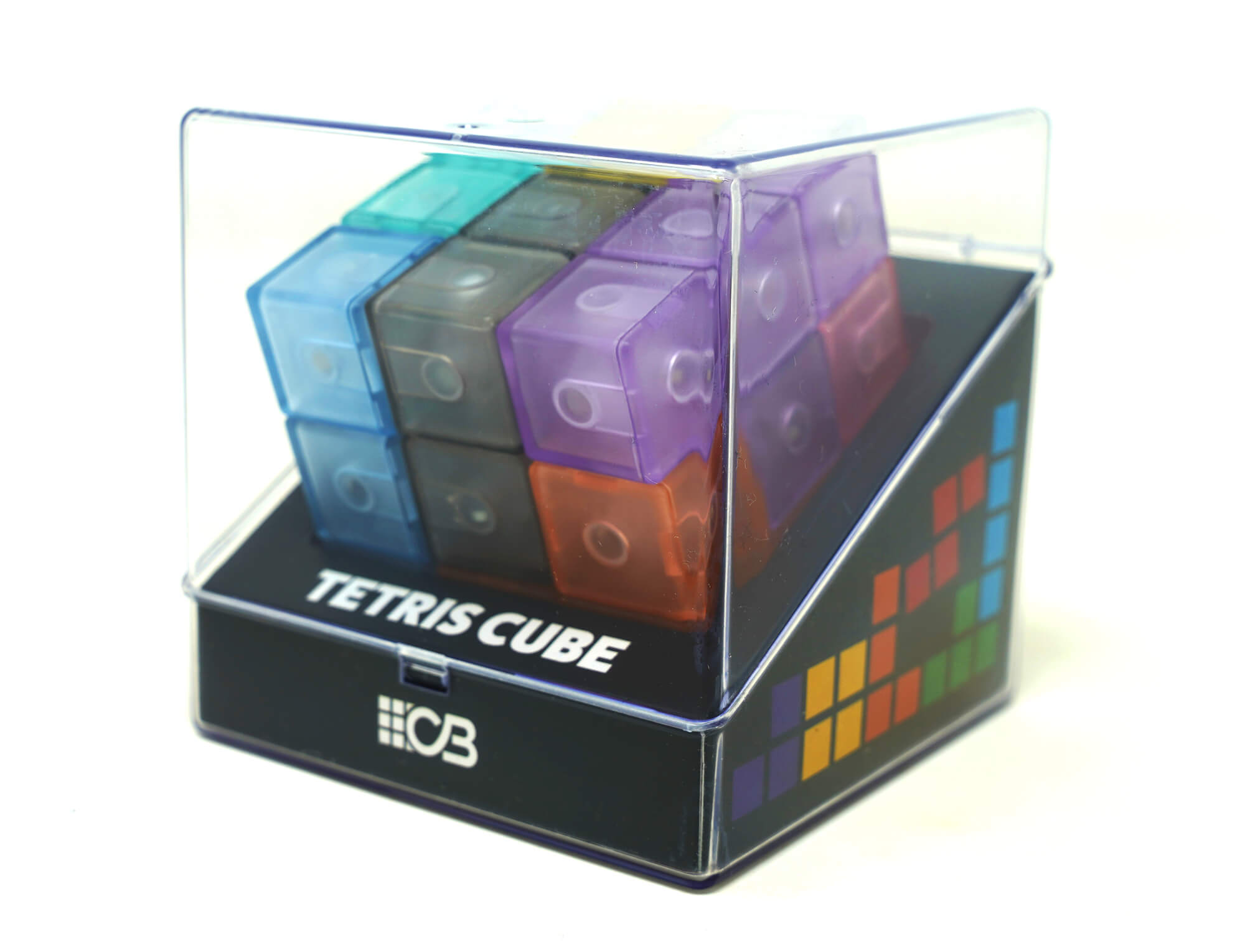 Tetris Cube blocos magnéticos coloridos montados em estrutura tridimensional