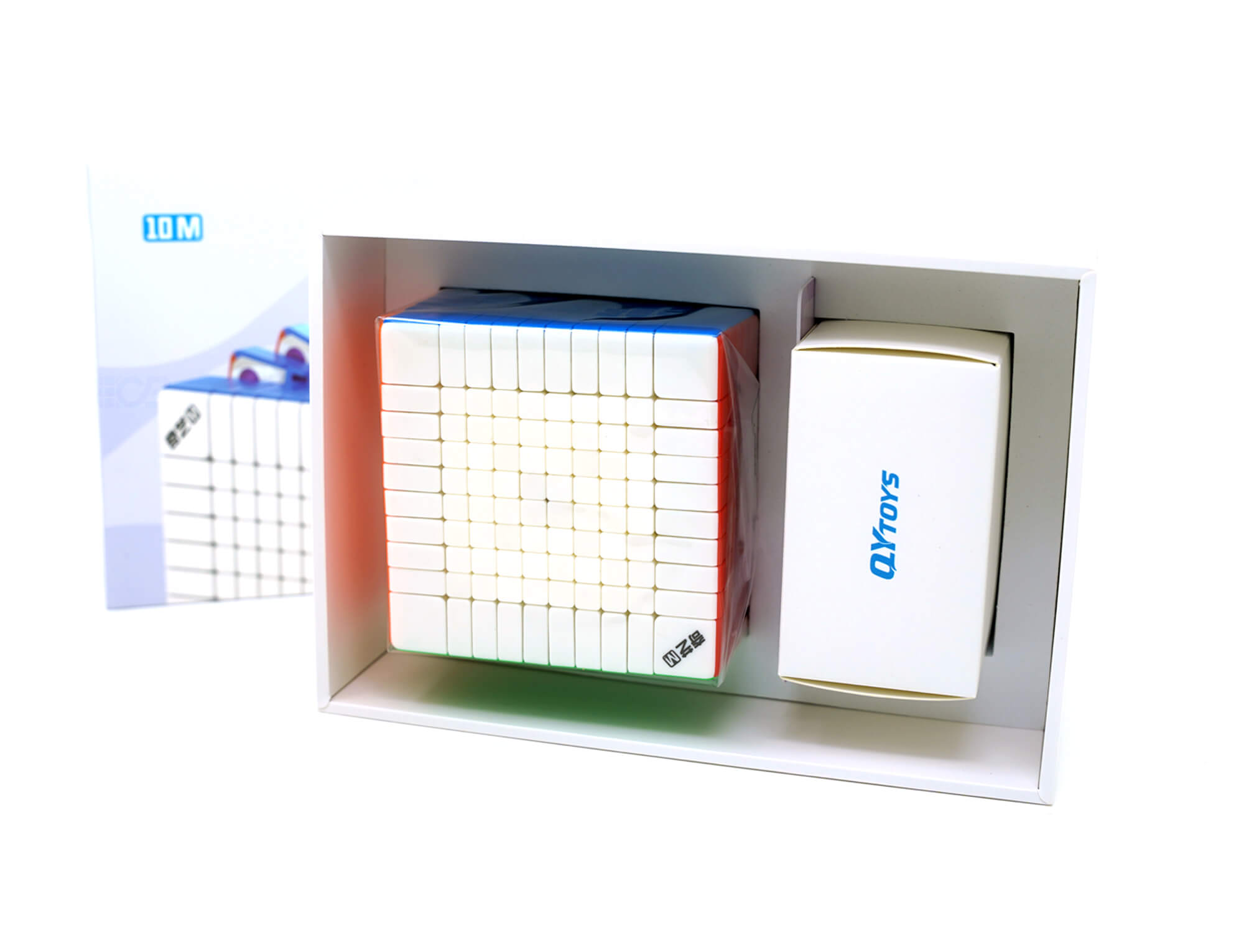 Cubo Mágico 10x10 QiYi — vista superior mostrando a grade de 10x10 faces