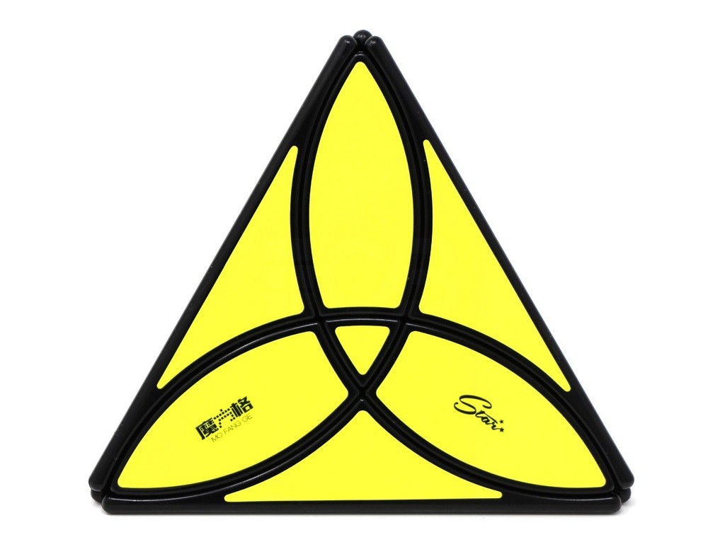 Pyraminx Clover Tradicional QiYi — vista frontal mostrando as faces em formato de trevo
