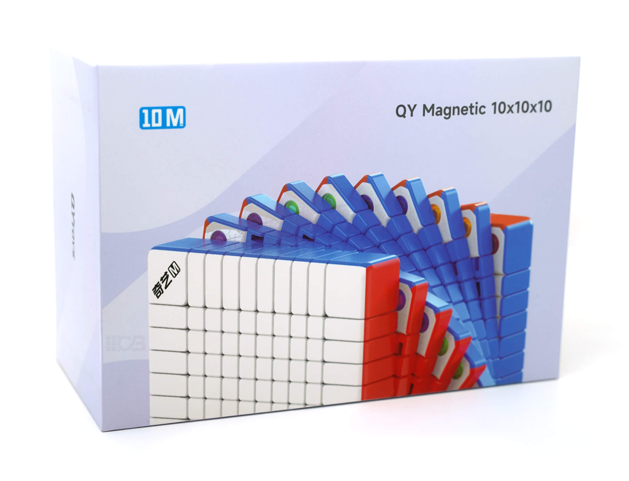 Cubo Mágico 10x10 QiYi — detalhe da estrutura interna e mecanismo magnético