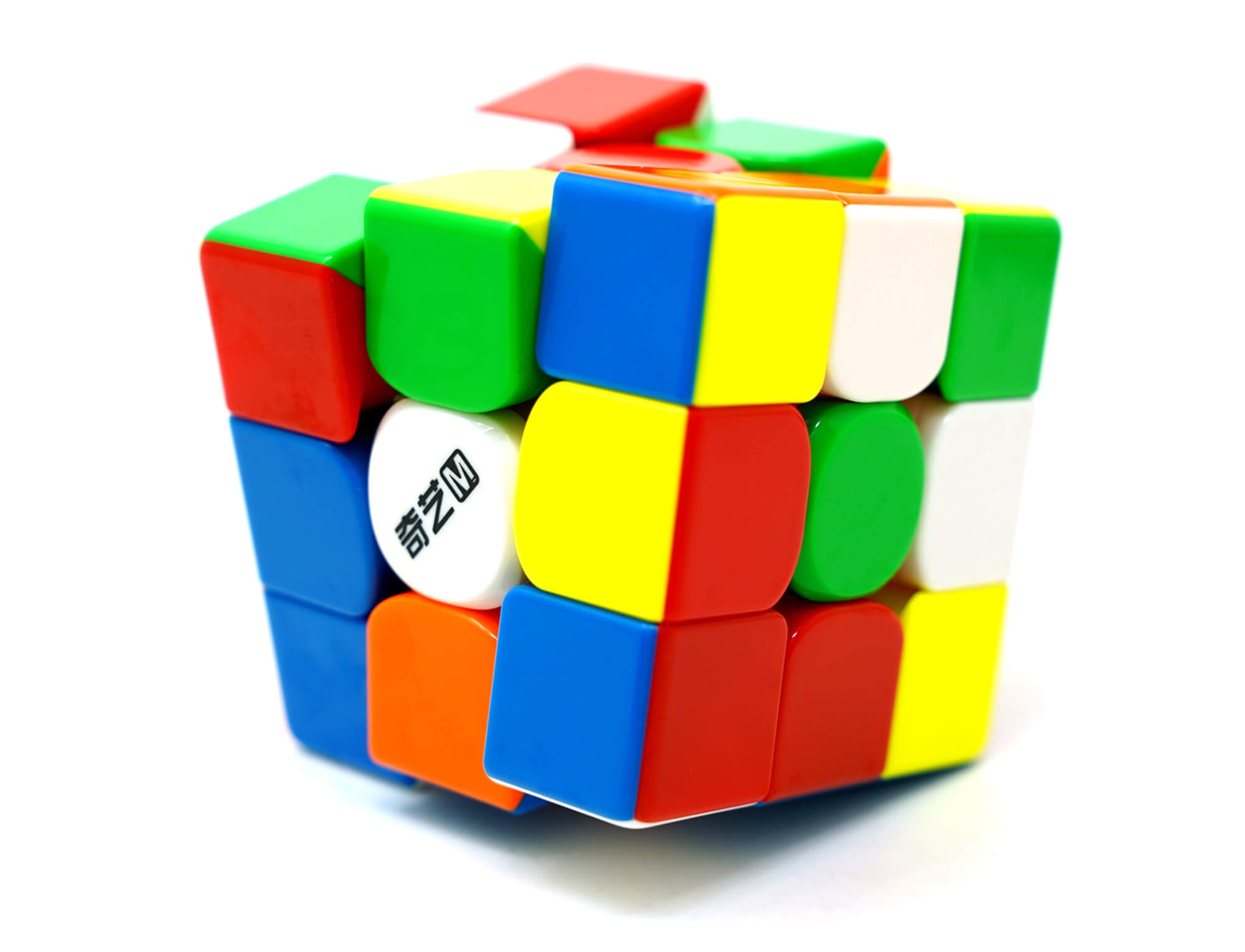 Vista traseira do Cubo Mágico QiYi M Pro V2 Pioneer destacando acabamento stickerless