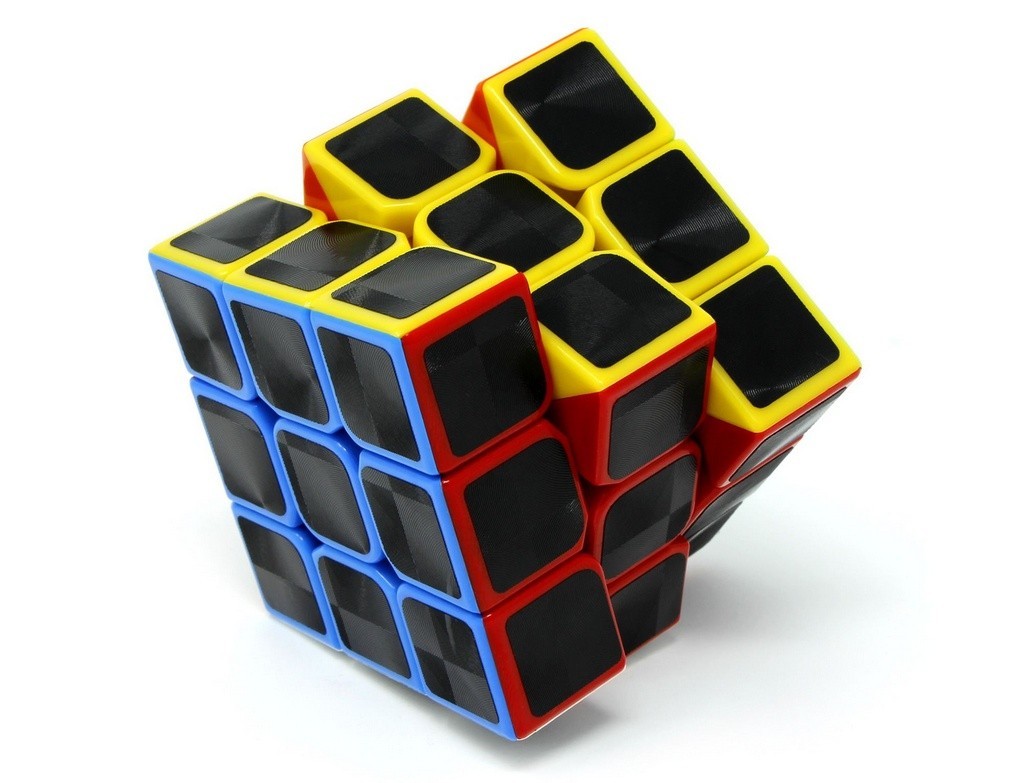 Cubo Mágico 3x3 Fellow Cube Disc com bordas coloridas em plástico e adesivo central texturizado estilo disco de vinil