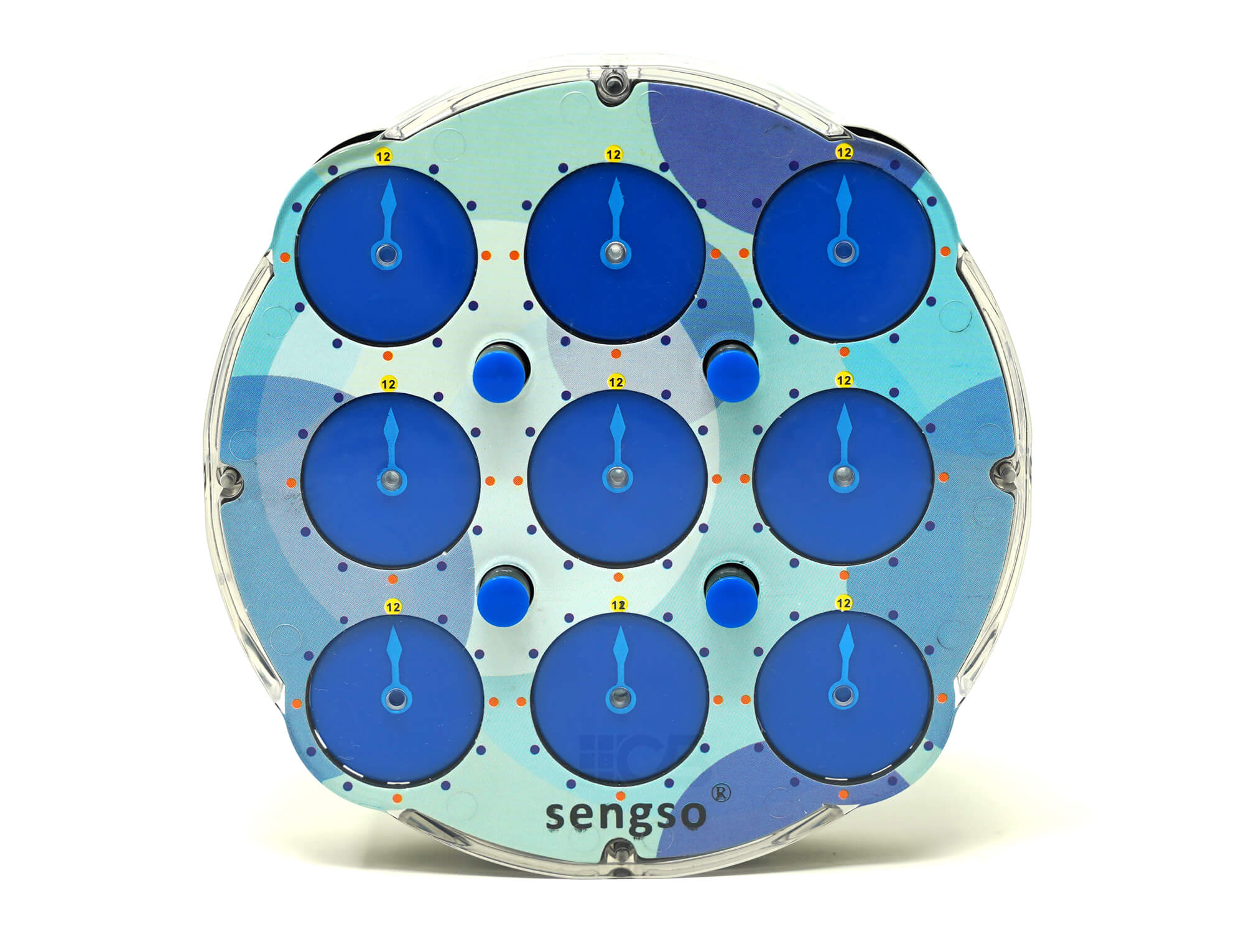 Clock SengSo Magic Clock 4 — vista frontal mostrando os ponteiros das duas faces
