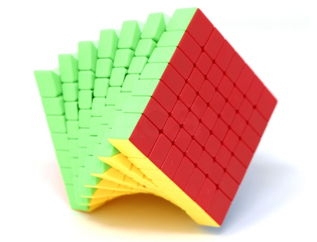 Cubo Mágico 7x7 MoYu Meilong V2 em ângulo de três quartos destacando profundidade das camadas