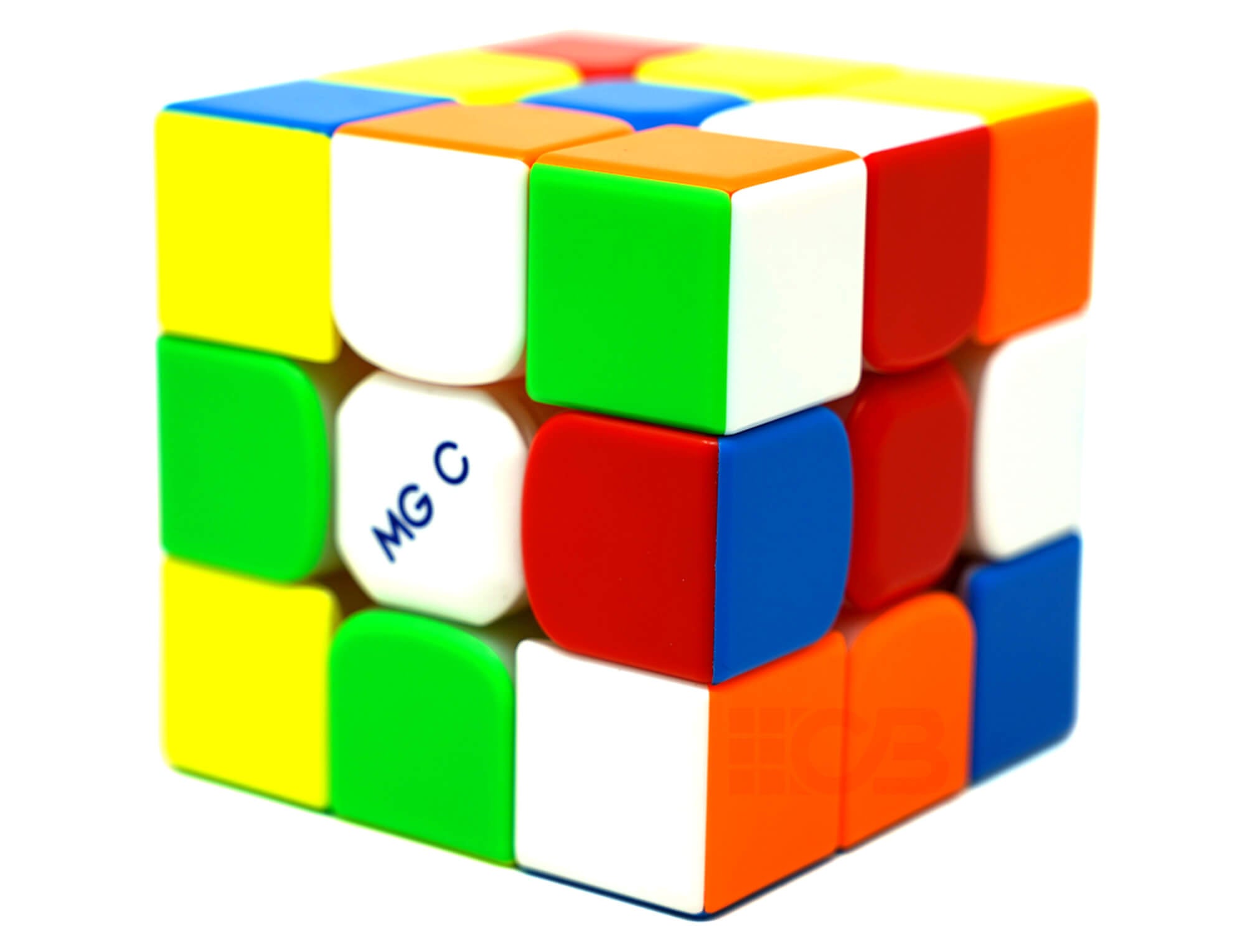 Cubo Mágico 3x3 YJ MGC Evo V2 Magnético — detalhe lateral mostrando peças coloridas