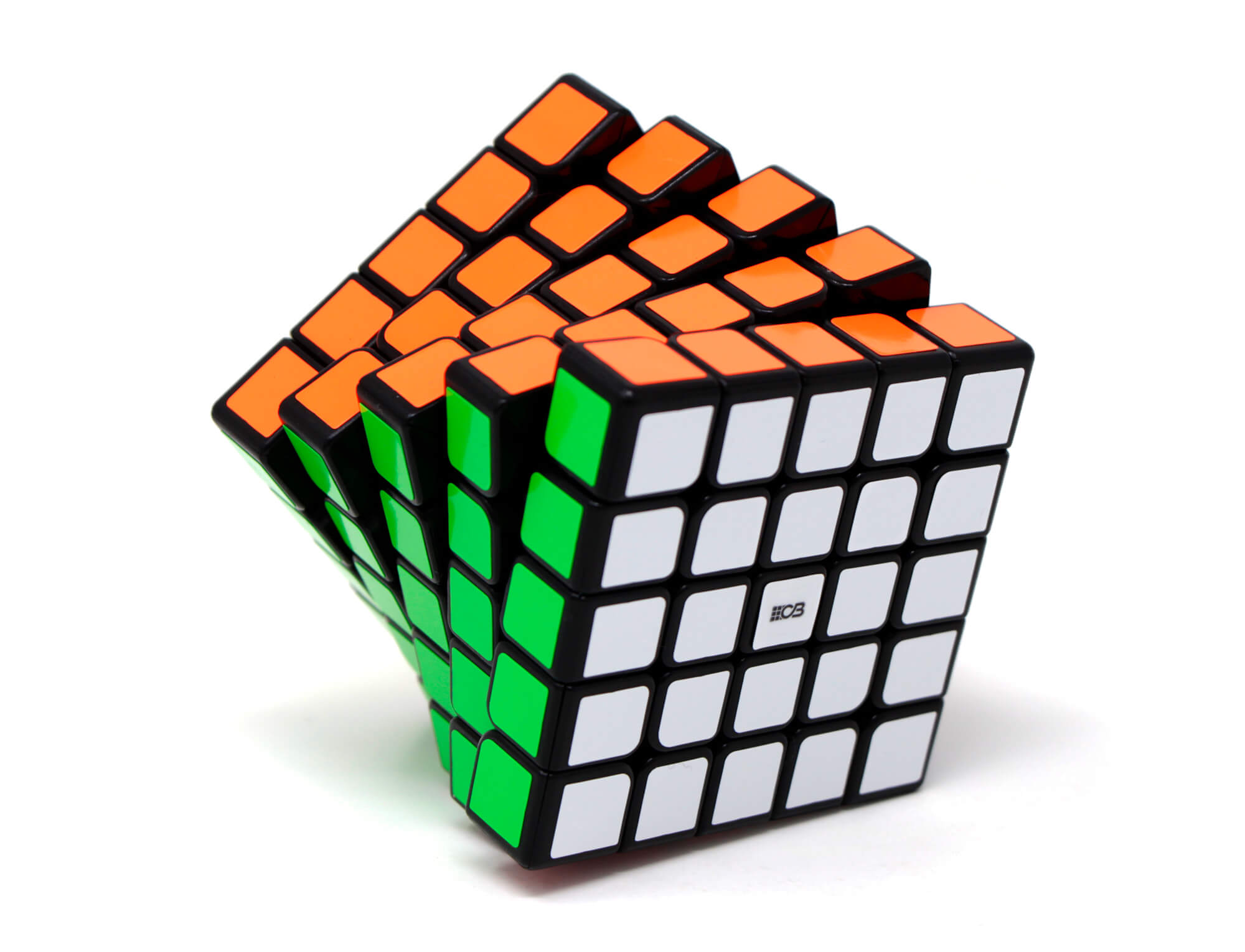 Cubo Mágico 5x5 Stickerless Cuber Pro — visão geral do produto finalizado e resolvido
