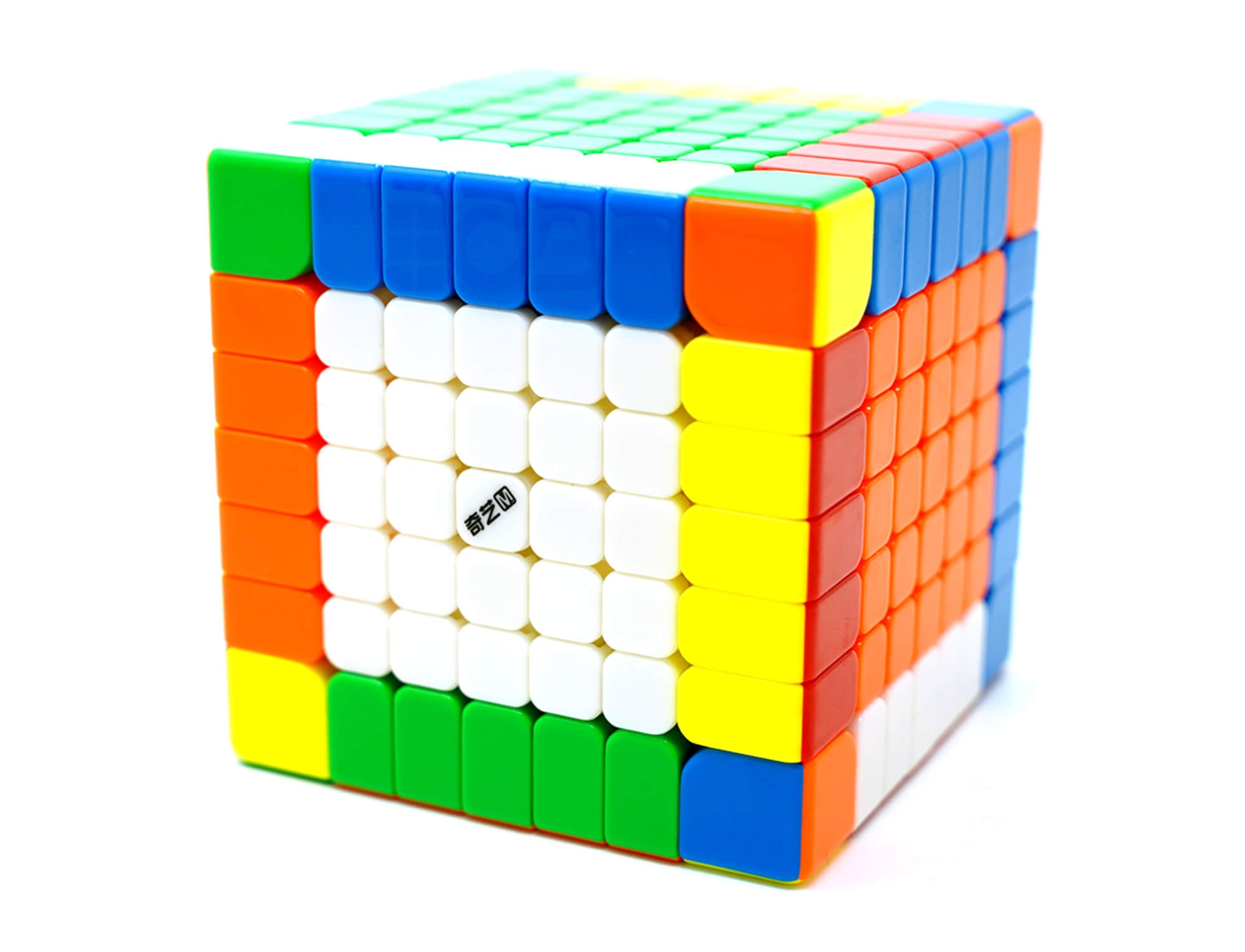 Cubo Mágico 7x7 QiYi Warrior Magnético — vista em perspectiva com cubo parcialmente girado