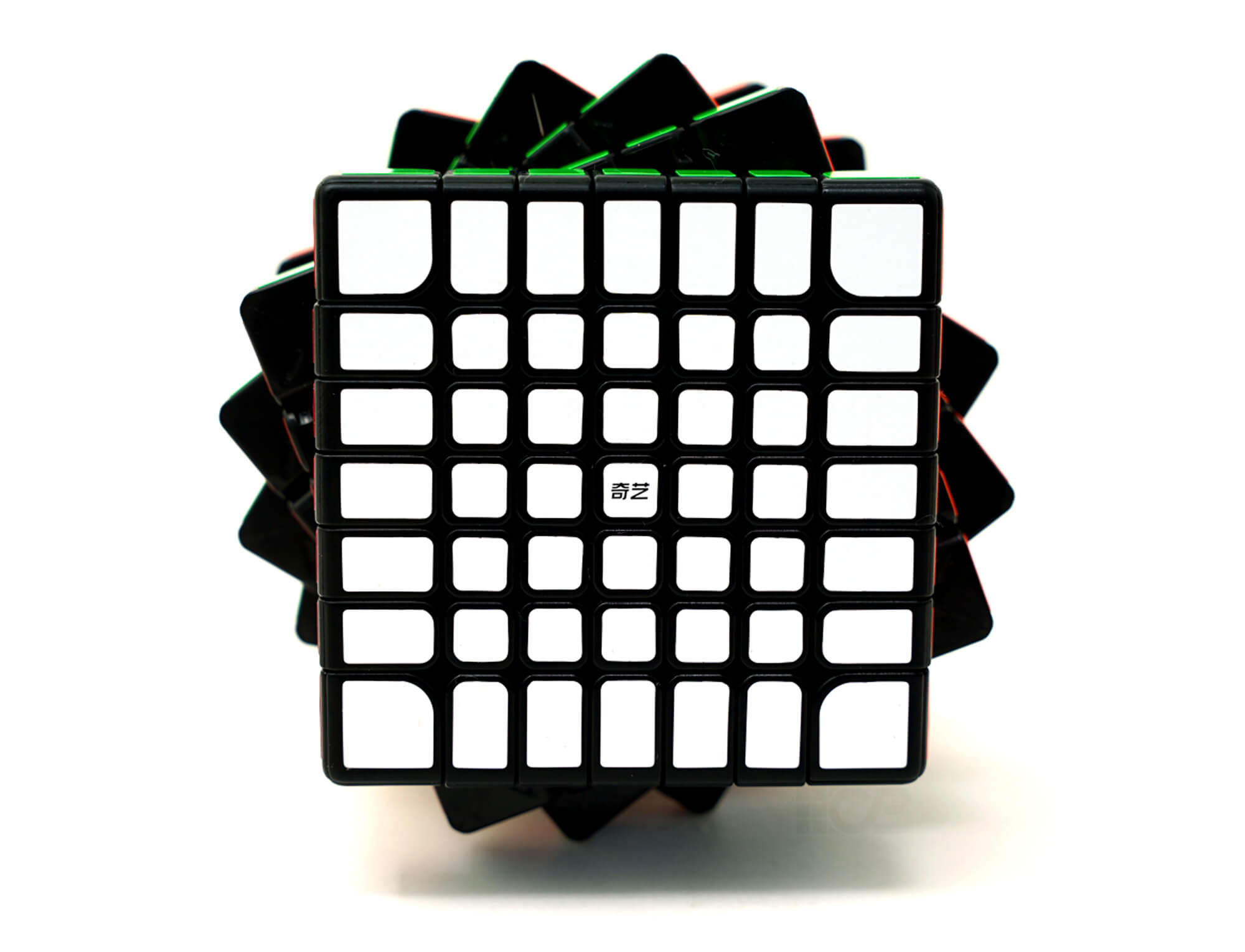 Cubo Mágico 7x7 QiYi QiXing Sail — vista superior destacando as cores stickerless