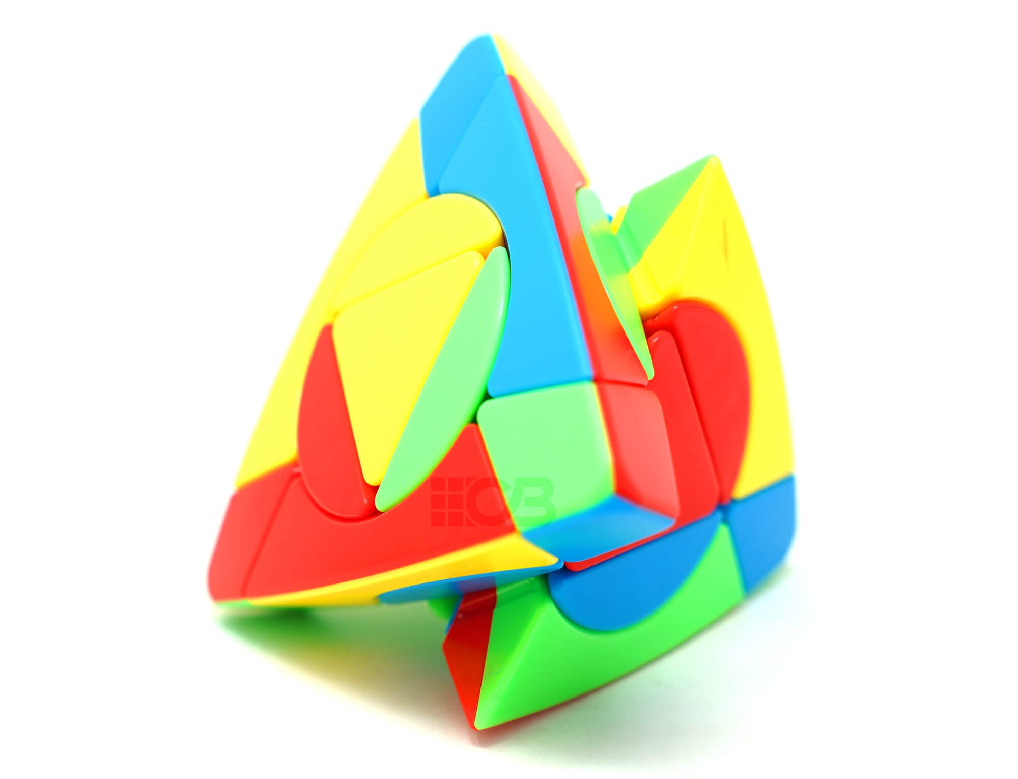 Pyraminx Crazy Magic Tower SengSo — vista frontal mostrando os círculos giratórios nas faces