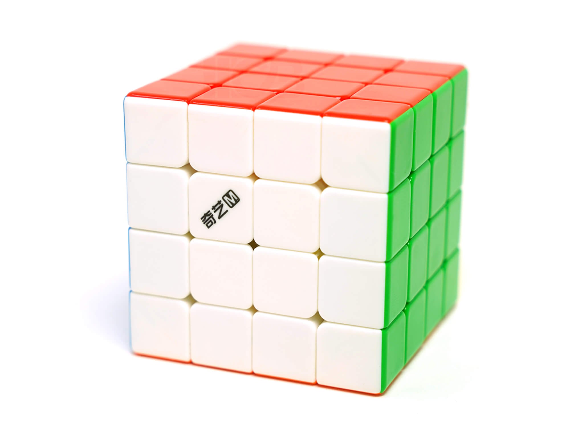 Vista superior do Cubo Mágico 4x4 QiYi Warrior UV destacando as cores vibrantes