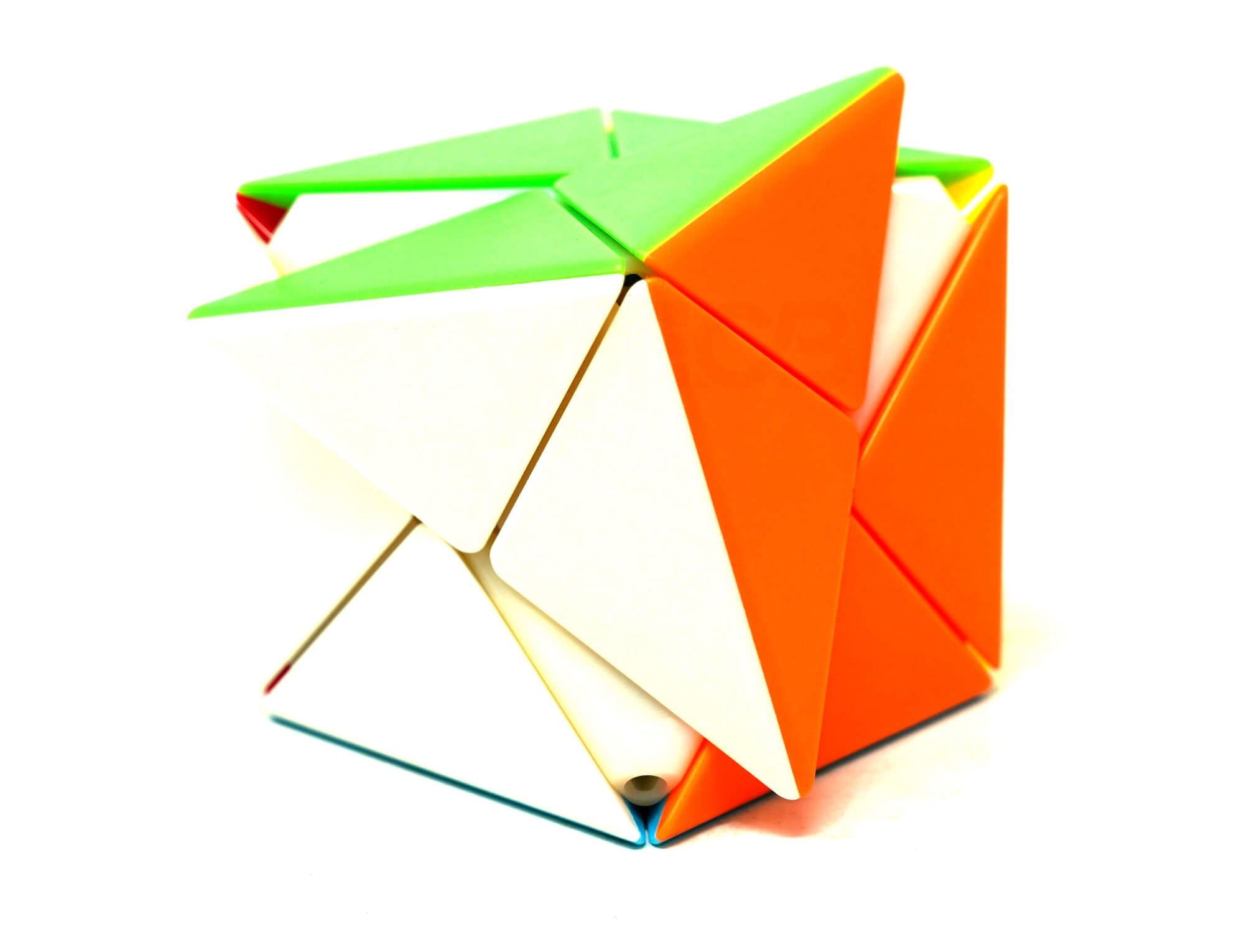 Shape mod Dino Cube 3x3 Fanxin — detalhe das peças coloridas stickerless