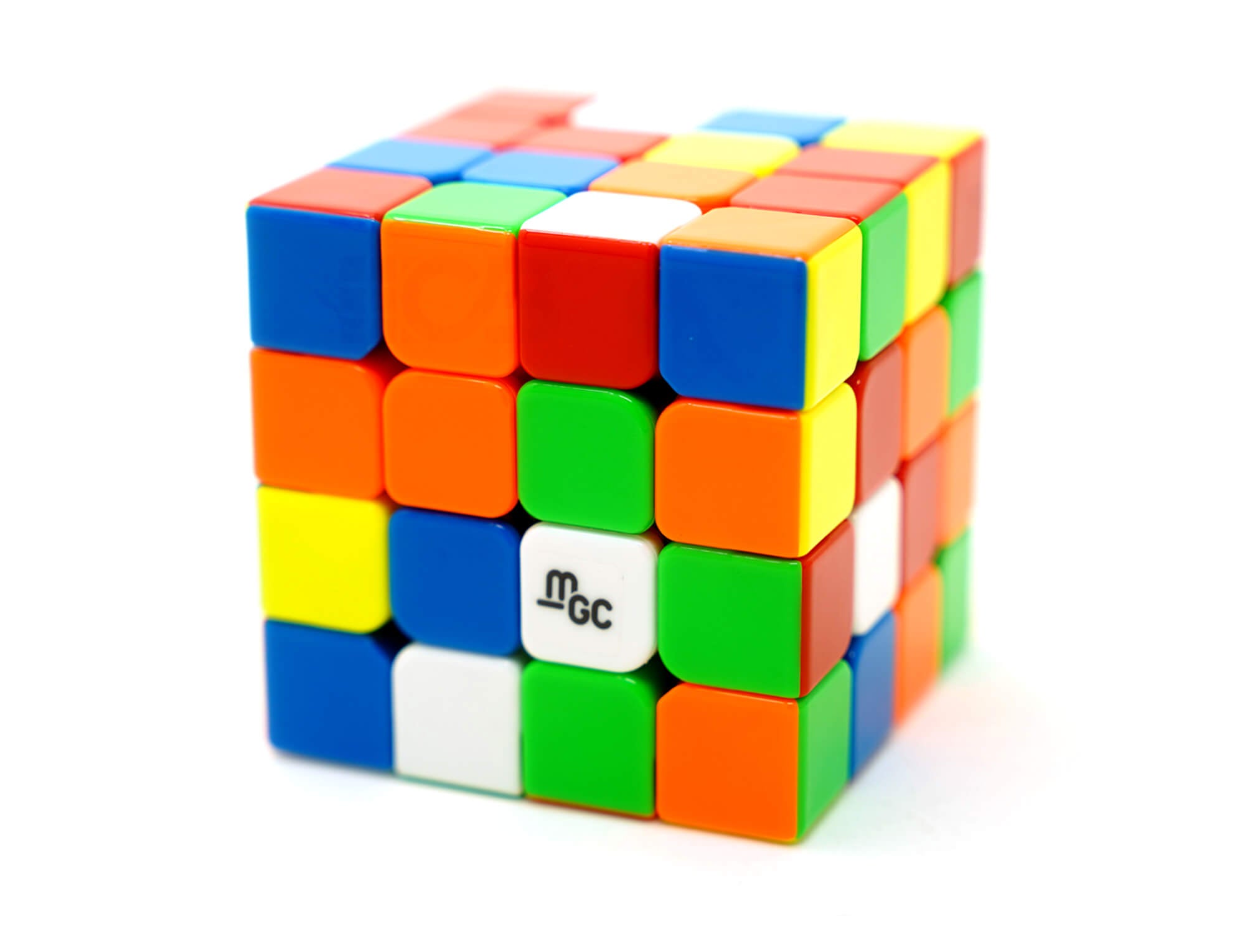 Cubo Mágico 4x4 YJ MGC UV Coated Magnético stickerless em fundo branco — vista frontal