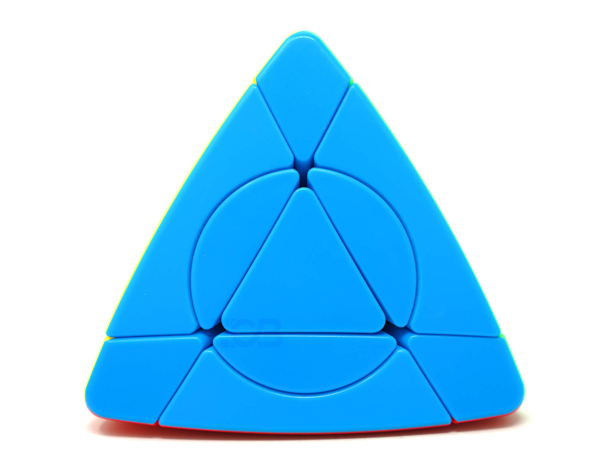 Pyraminx Crazy Magic Tower SengSo visto de cima, destacando a estrutura triangular