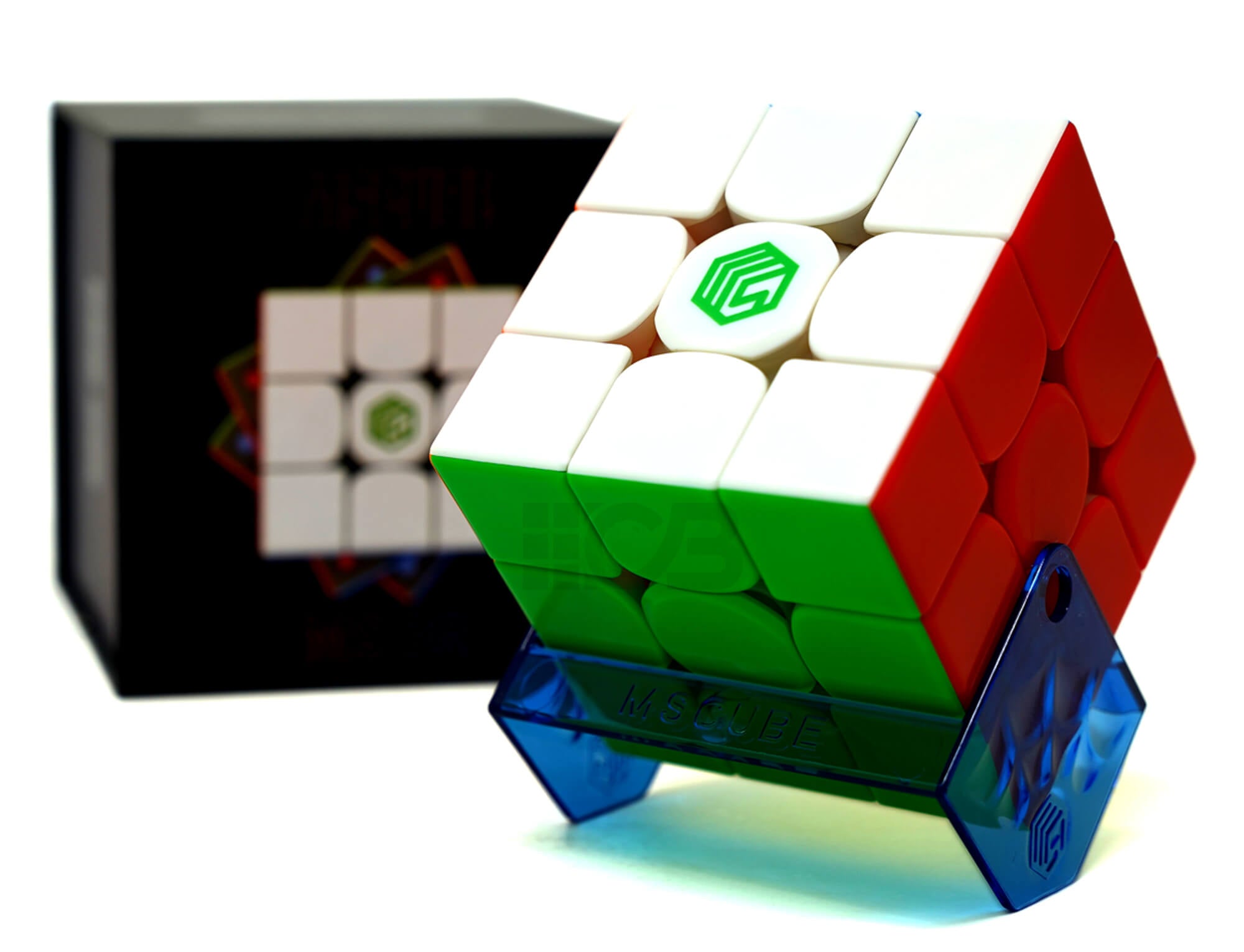 Cubo Mágico 3x3 MSCube MS3R Magnético stickerless — detalhe lateral das peças coloridas