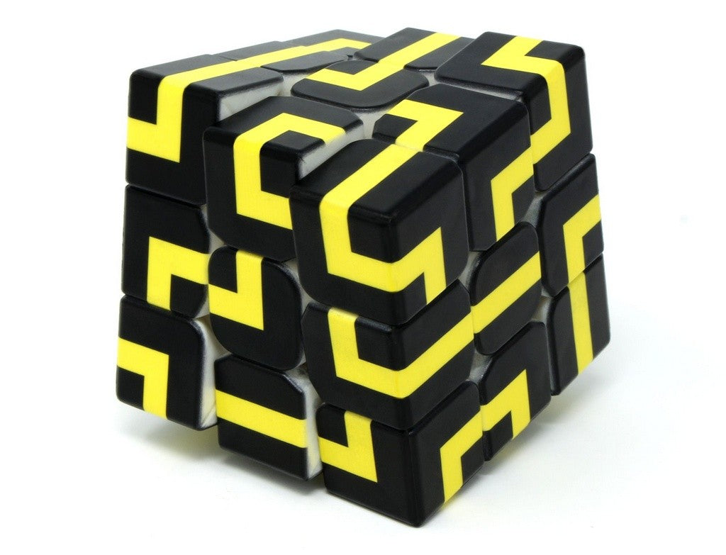 Cubo Mágico Maze Vinci Cube sobre fundo neutro — vista lateral
