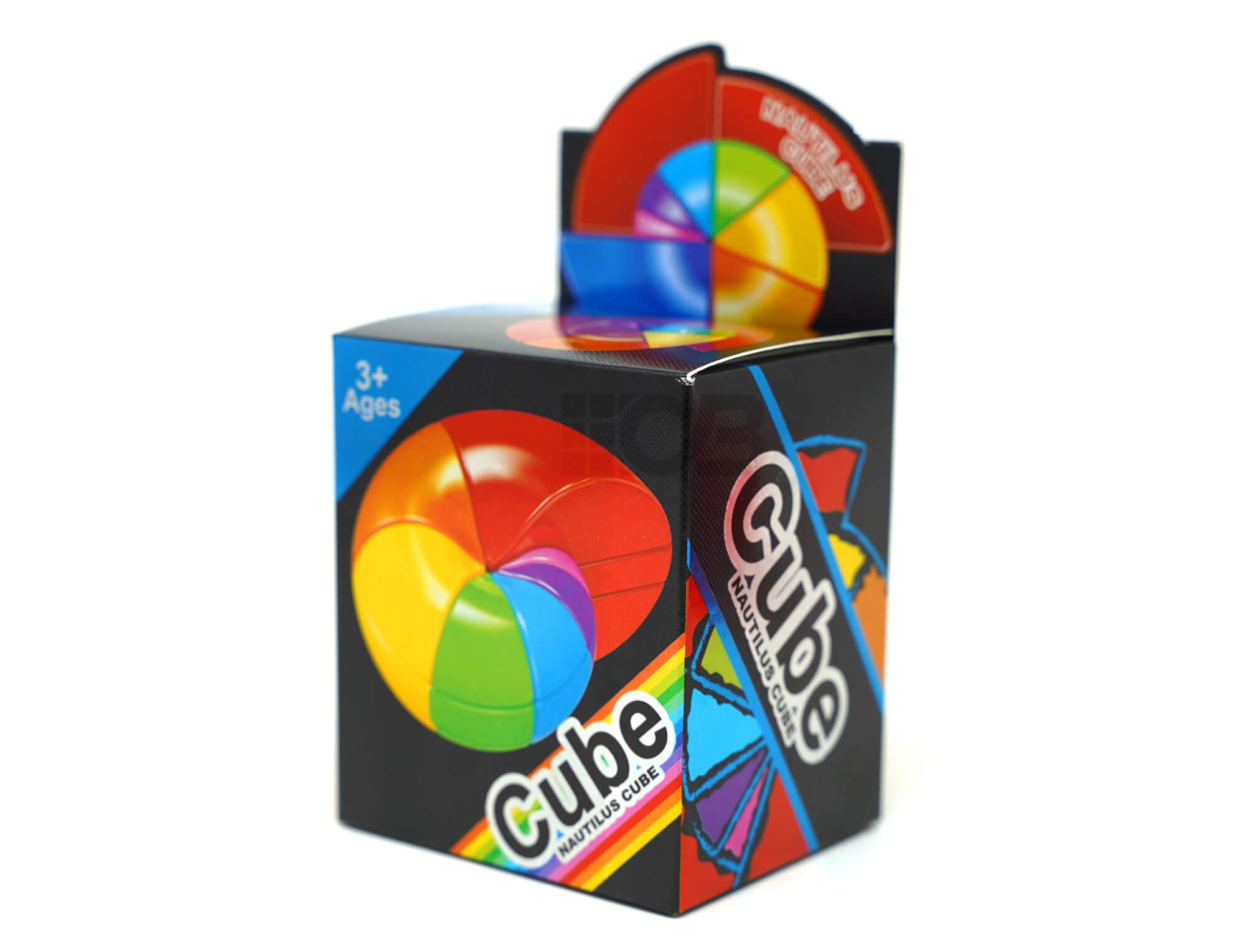 Vista superior do Nautilus Cube Fanxin stickerless com as cores multicoloridas em evidência