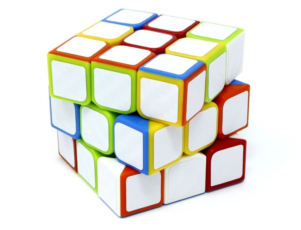 Cubo Mágico Fellow Cube Carbon W fechado, mostrando face branca com textura de fibra de carbono