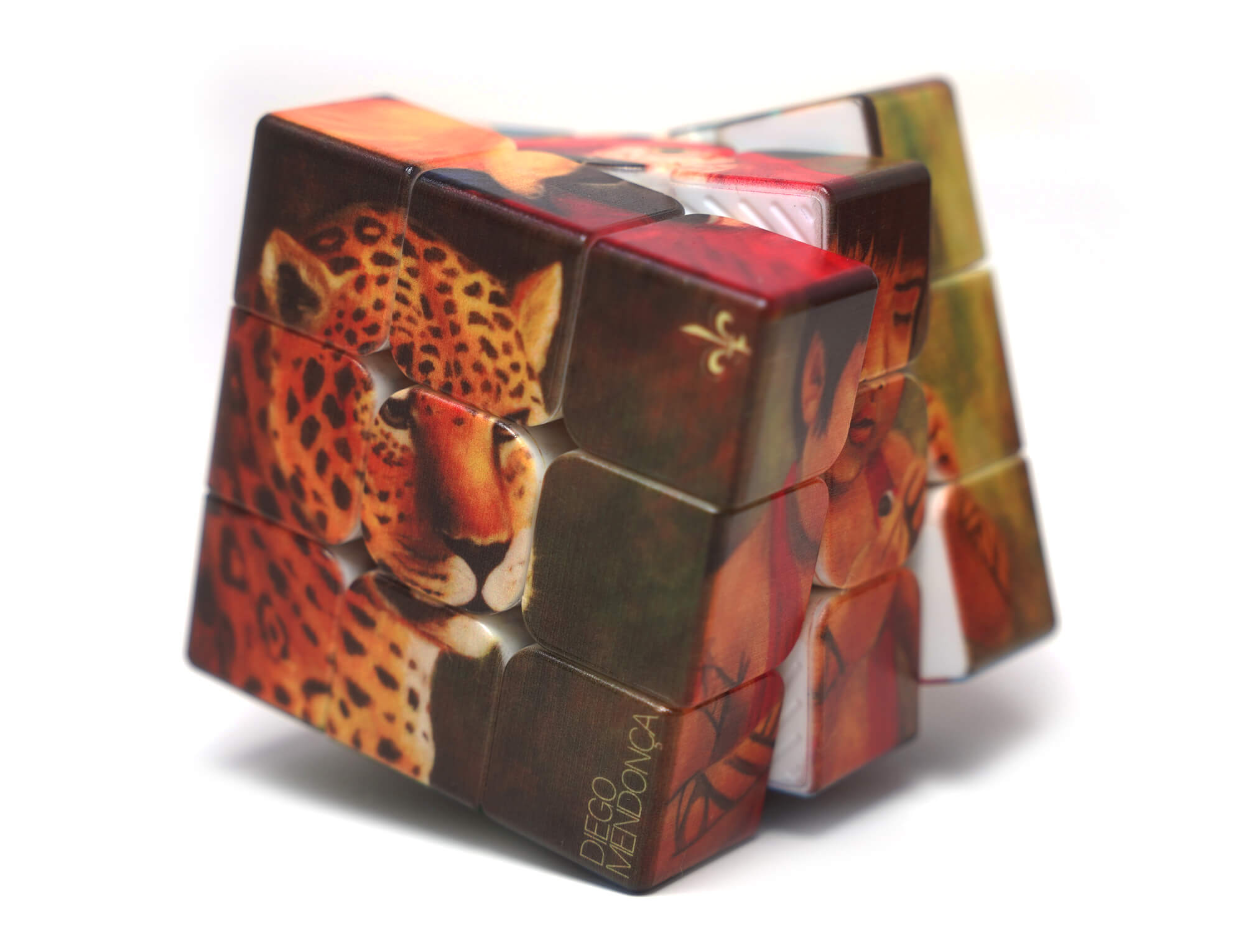 Cubo Mágico 3x3 Amazônia com impressão UV da coleção de Diego Mendonça, vista frontal