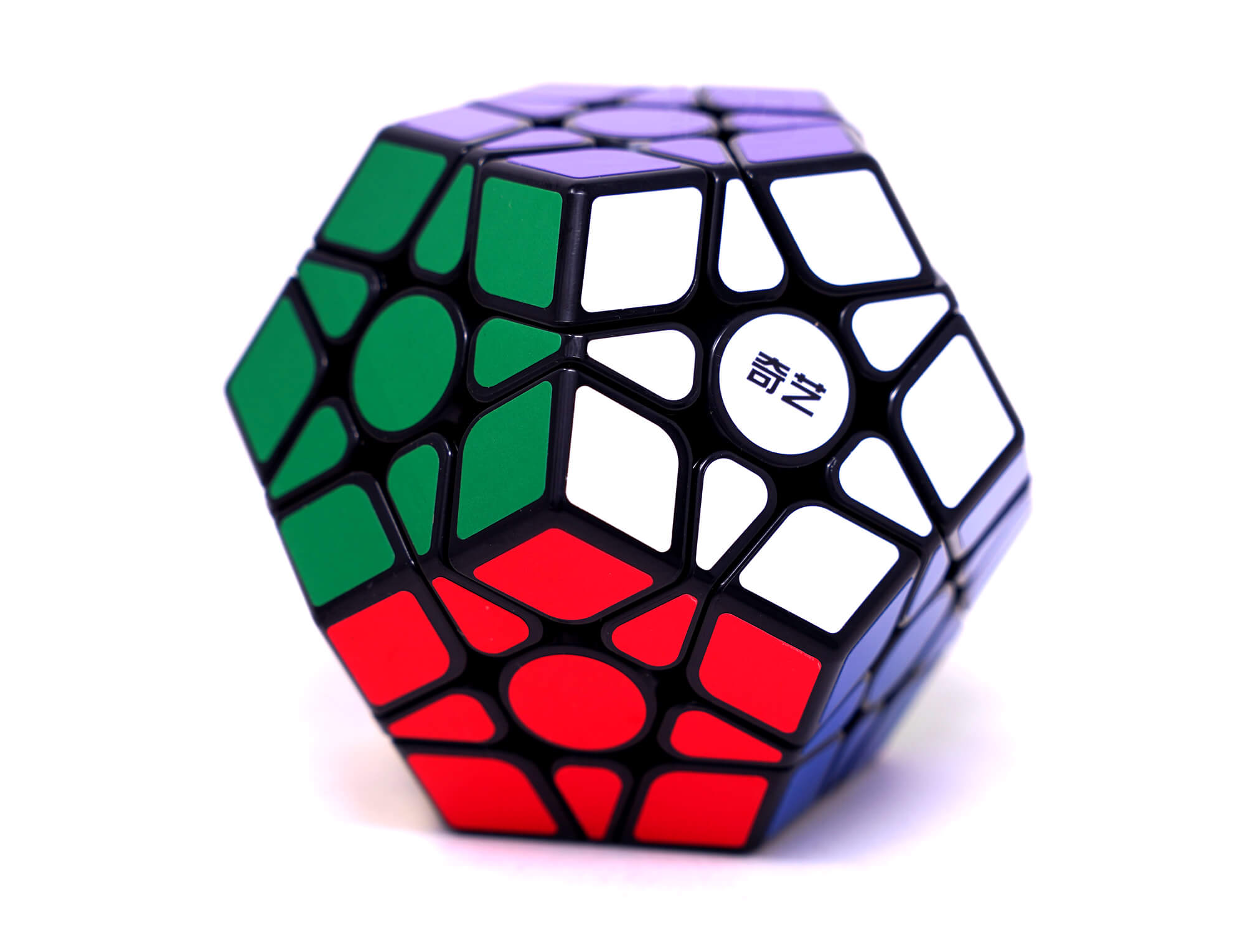 Megaminx QiYi QiHeng preto em posição de resolução