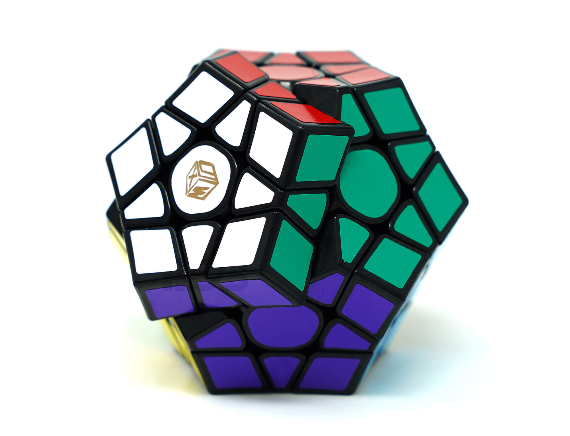 Megaminx X-Man Galaxy V2 Magnético QiYi — vista frontal, acabamento Tradicional com adesivos coloridos