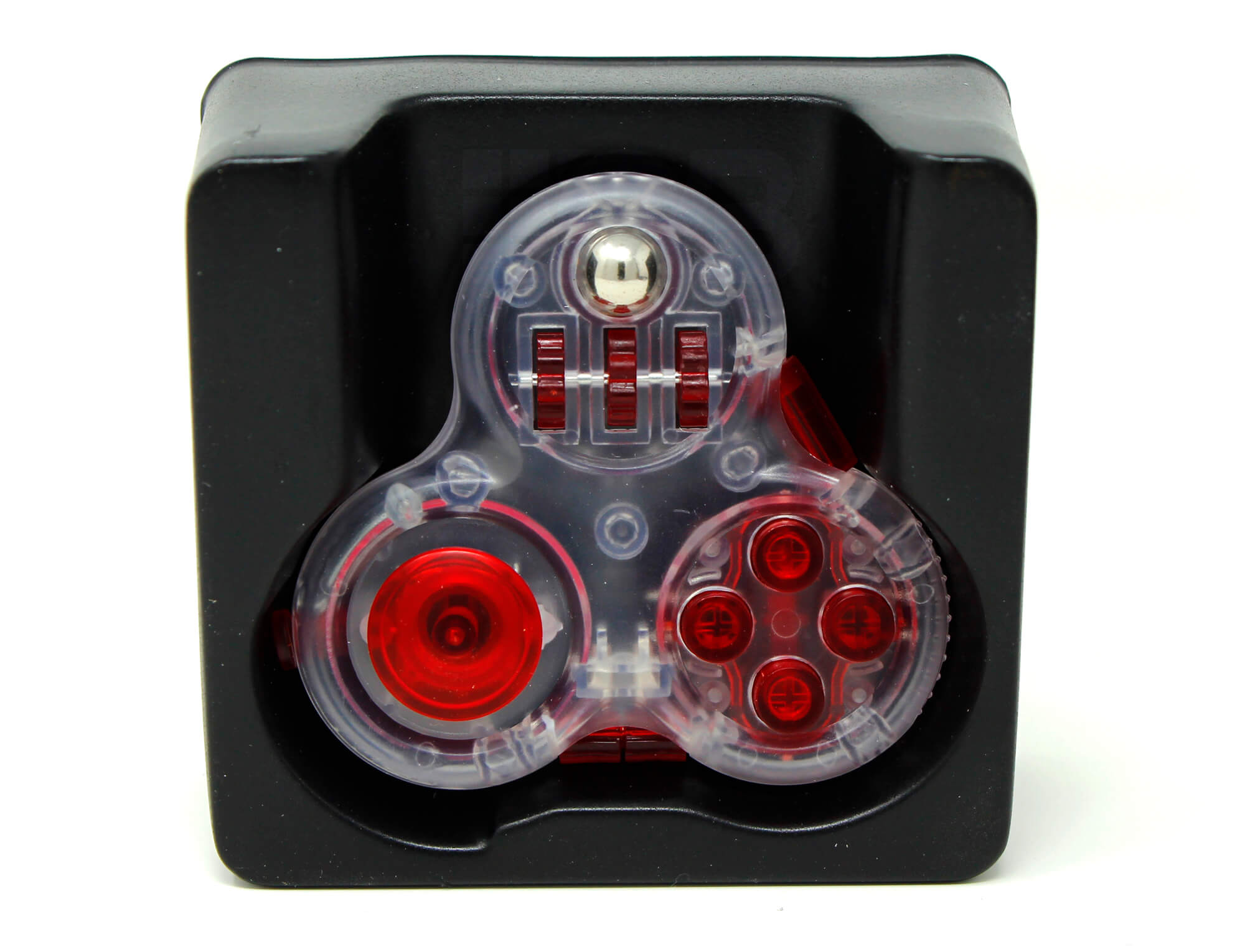 Cubo O2 Spinner QiYi vermelho em detalhe mostrando as faces coloridas