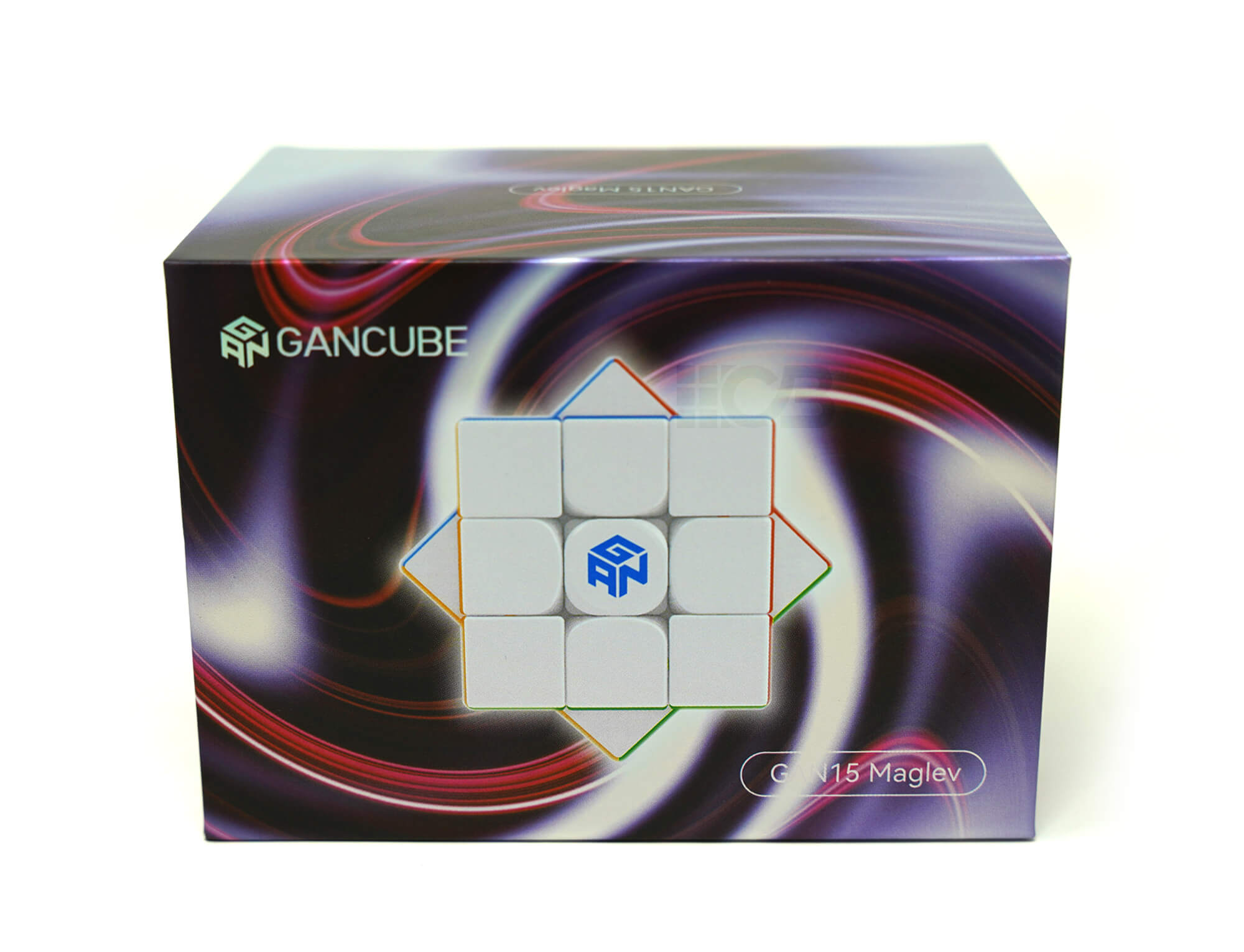 Cubo Mágico GAN 15 MagLev UV stickerless visto de frente, face branca centralizada