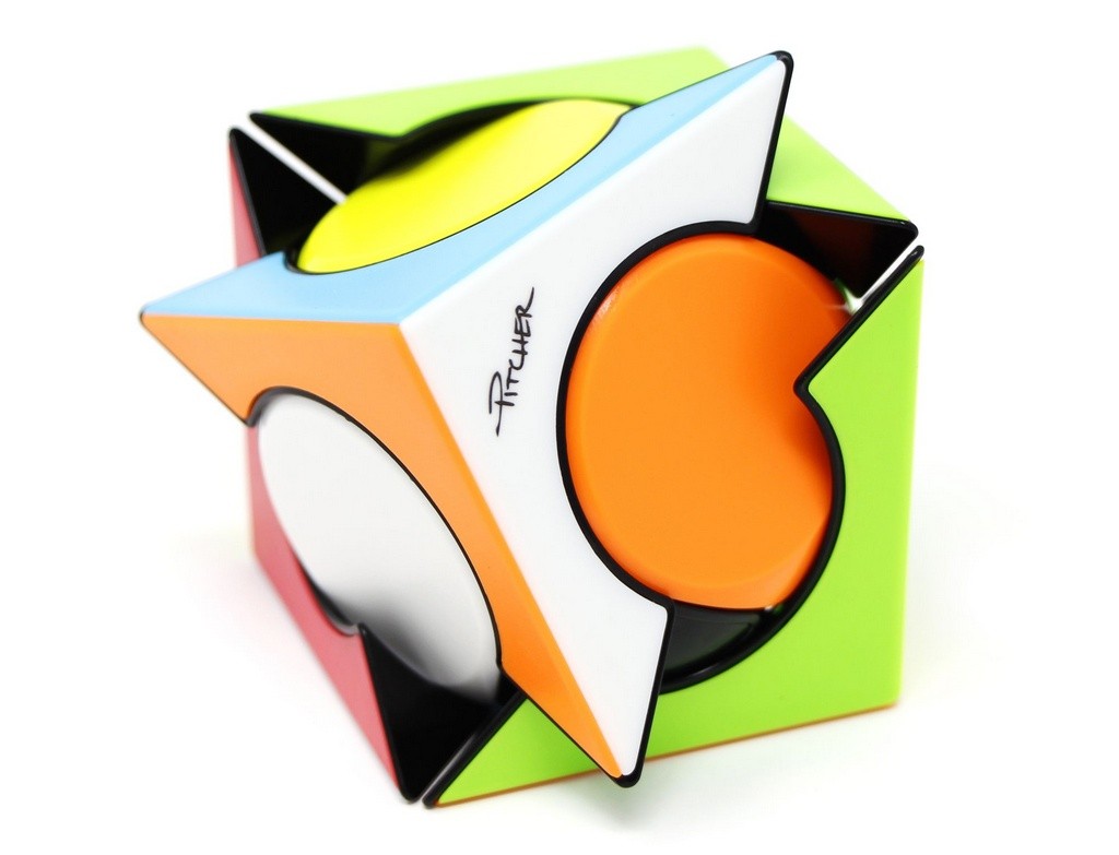 Six Spot Cube QiYi em ângulo lateral evidenciando a geometria dos cantos giratórios