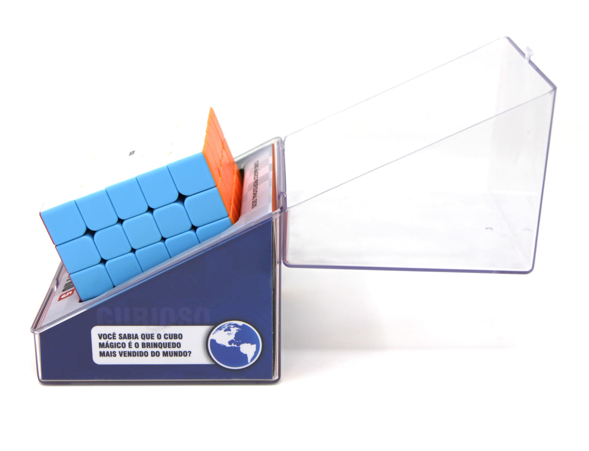 Detalhe das peças stickerless do Cubo Mágico 5x5 Cuber Pro em cores vivas
