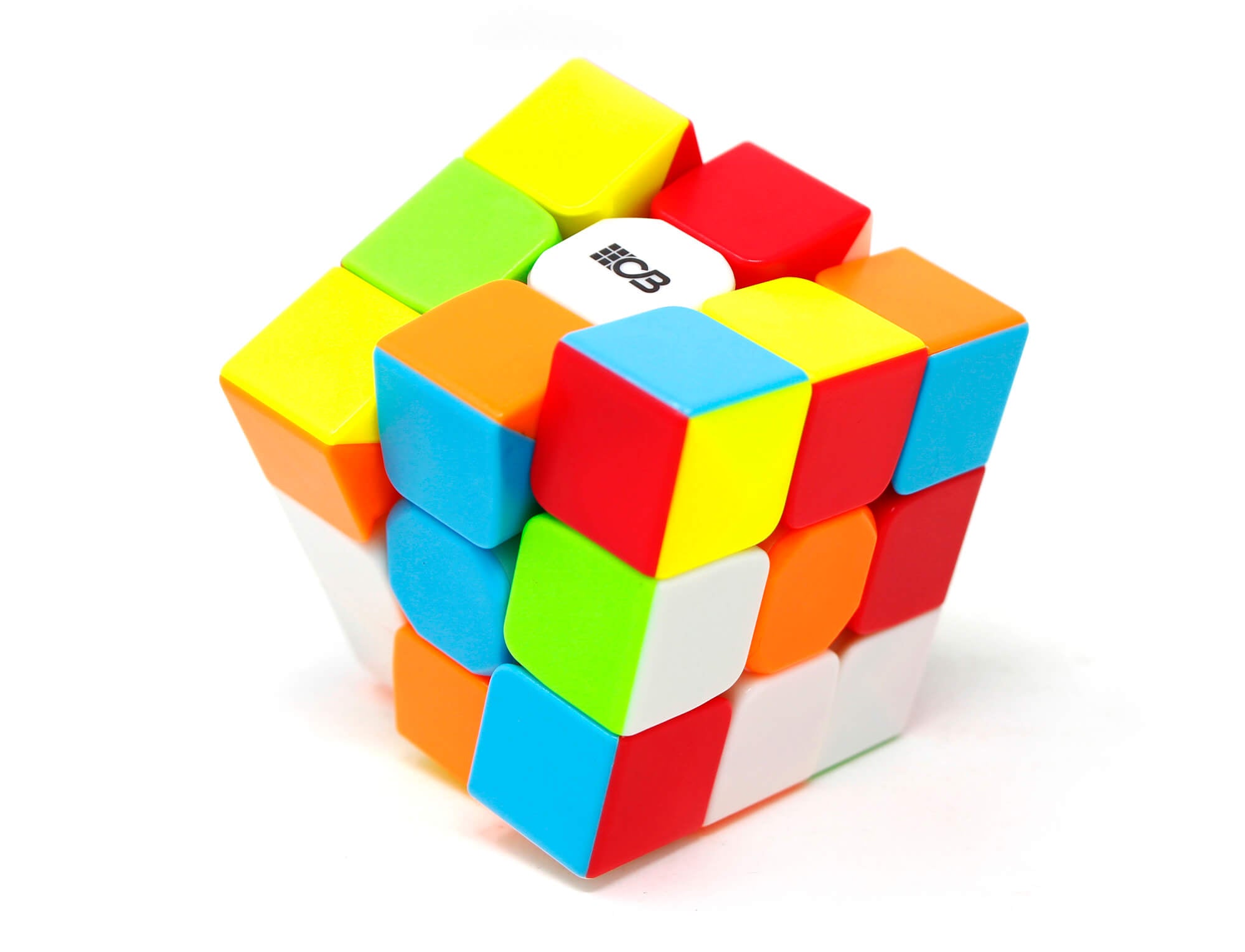 Cubo Mágico 3x3 Cuber Pro stickerless em ângulo lateral mostrando as camadas